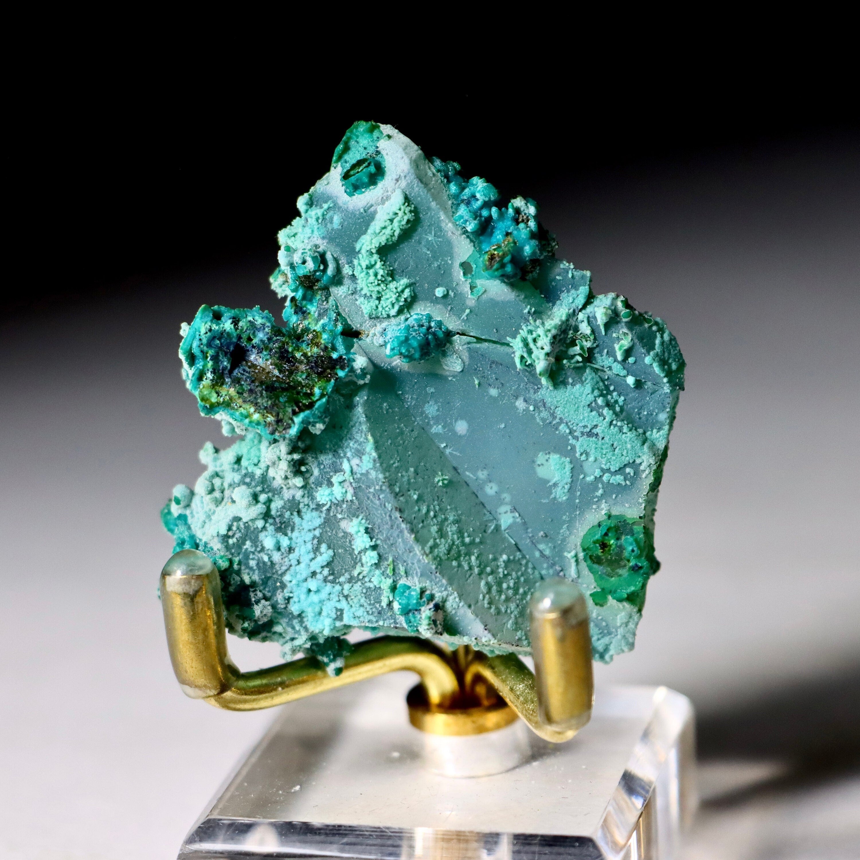 Chrysocolla on Quartz w/ Malachite | Raw Quartz Crystal Raw Crystal Natural Quartz Stone Healing Crystal Point Quartz Smokey