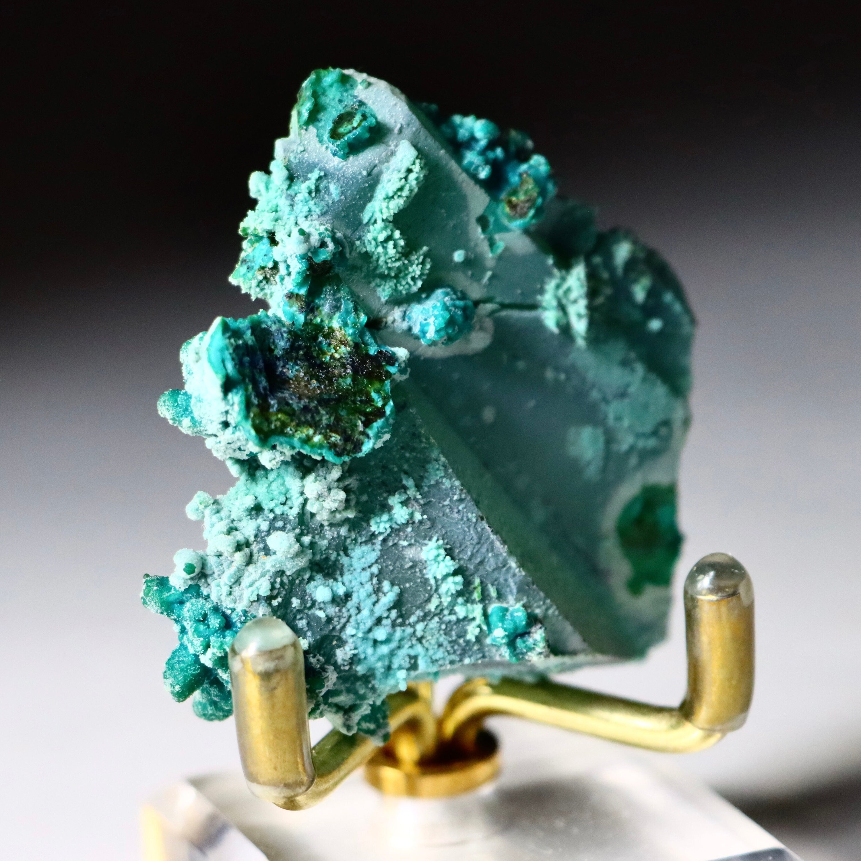 Chrysocolla on Quartz w/ Malachite | Raw Quartz Crystal Raw Crystal Natural Quartz Stone Healing Crystal Point Quartz Smokey