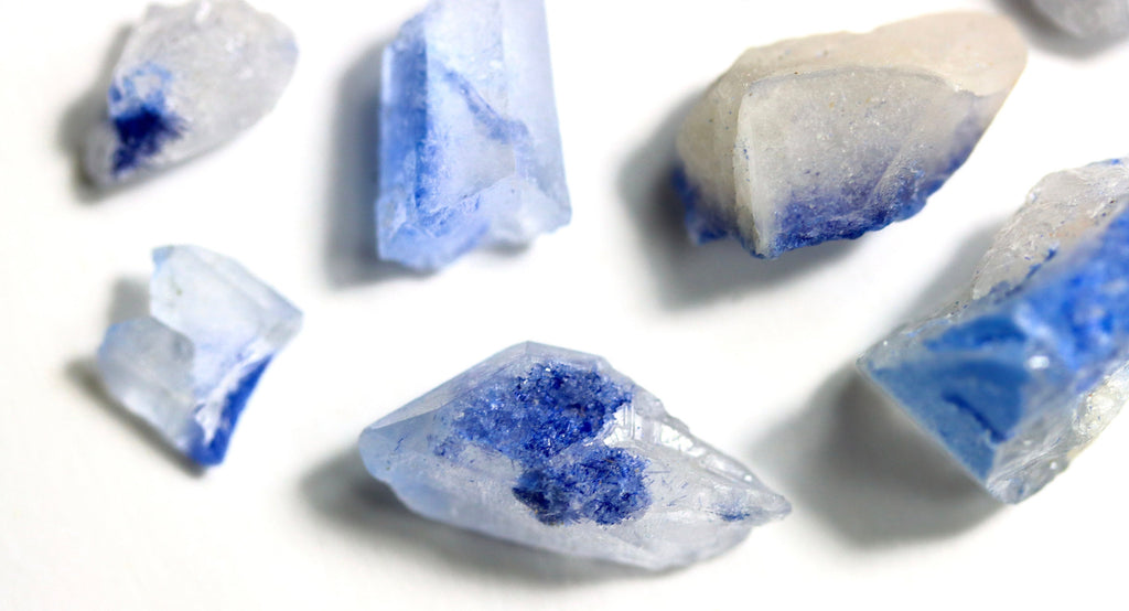 Dumortierite in Quartz Parcel  | Natural Quartz Gemstone Quartz Point Crystal Point Crystal Healing Crystal Necklace Crystal Jewelry