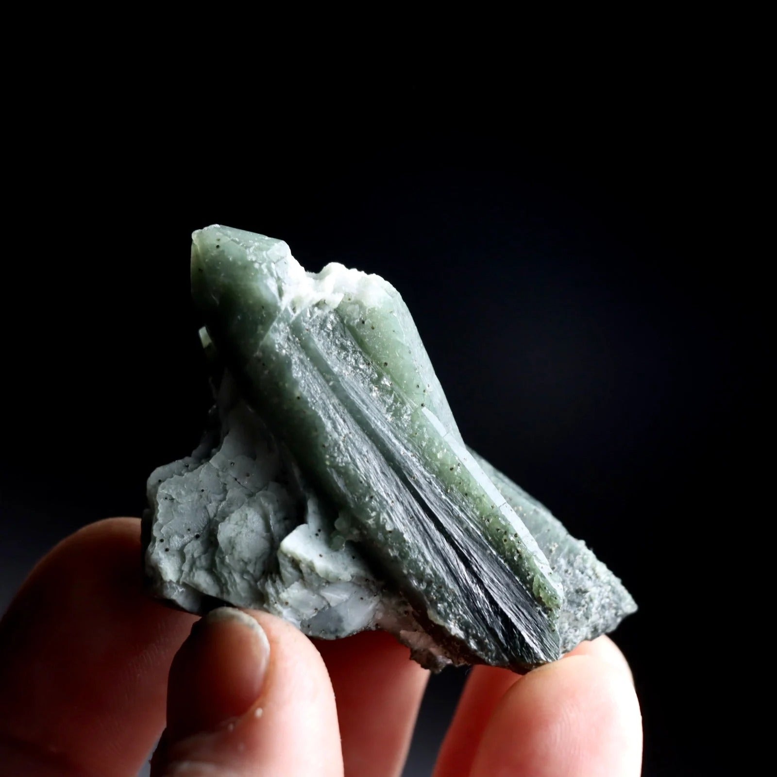 Hedenbergite in Quartz | Natural Quartz Mineral Specimen