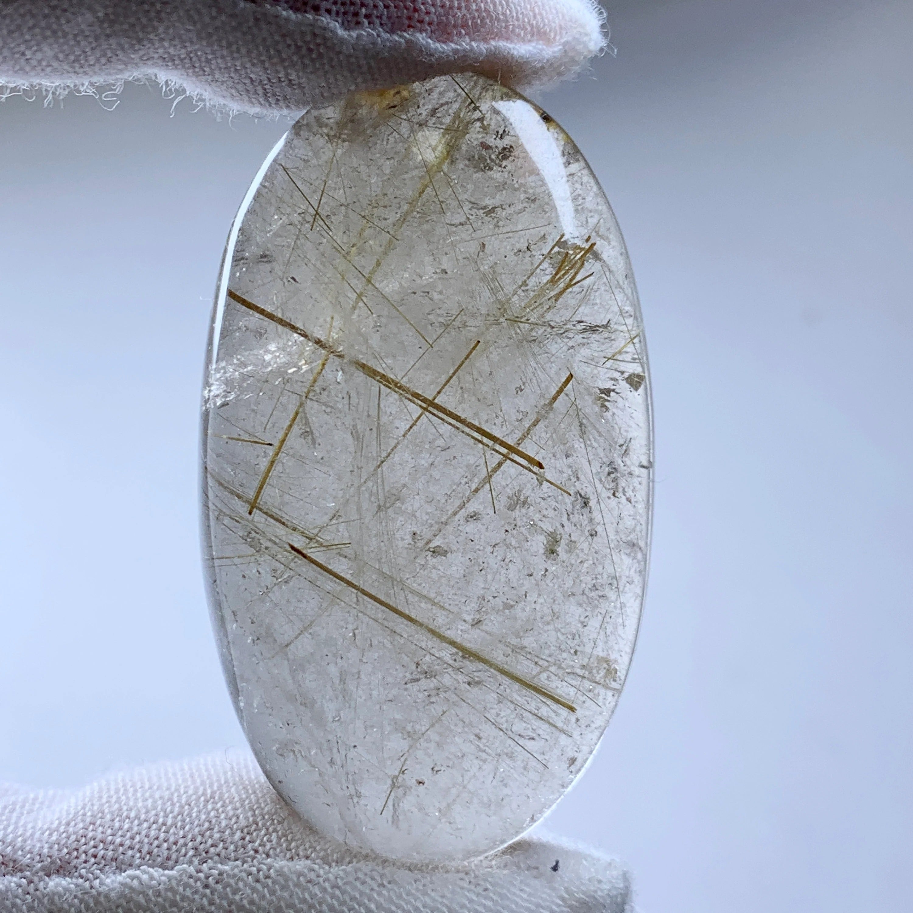 Golden Rutile Quartz Cabochon | Natural Rutile Quartz
