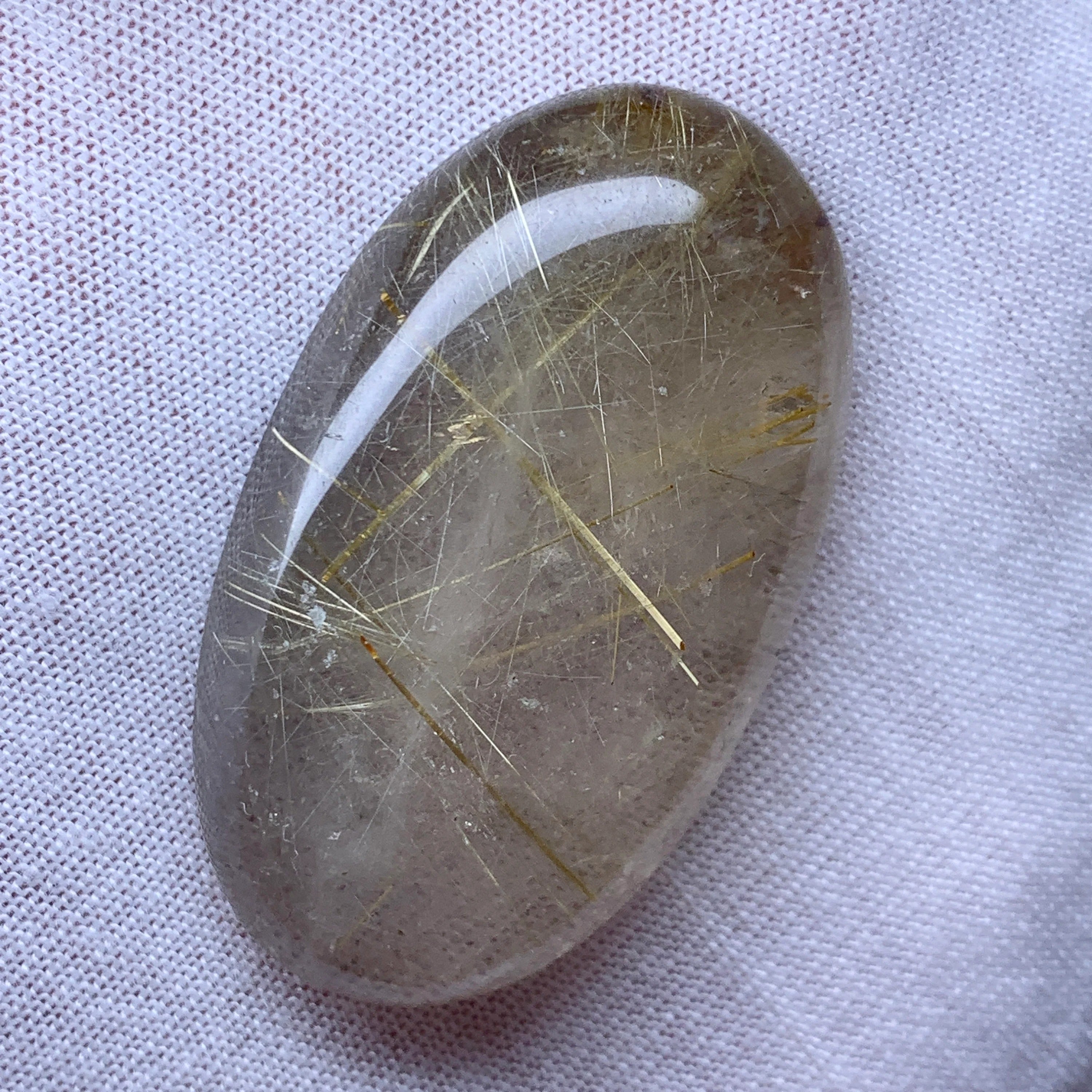 Golden Rutile Quartz Cabochon | Natural Rutile Quartz