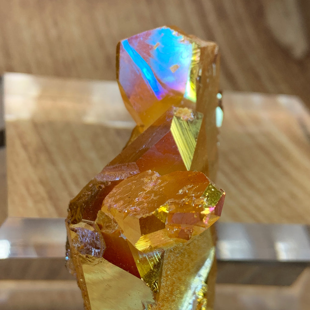 Sunset Aura Quartz Point | Titanium Aura Quartz Crystal Arkansas