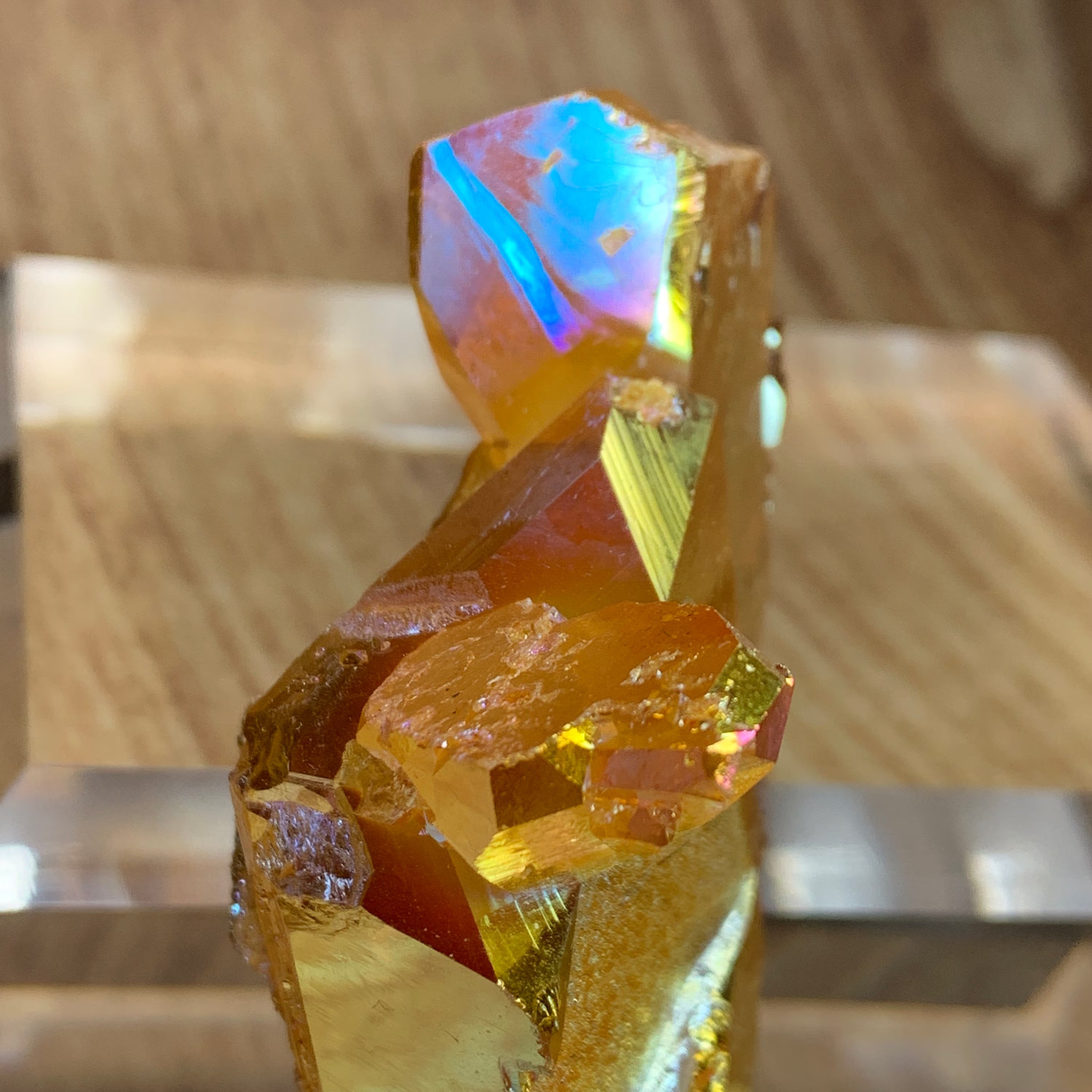 Sunset Aura Quartz Point | Titanium Aura Quartz Crystal Arkansas