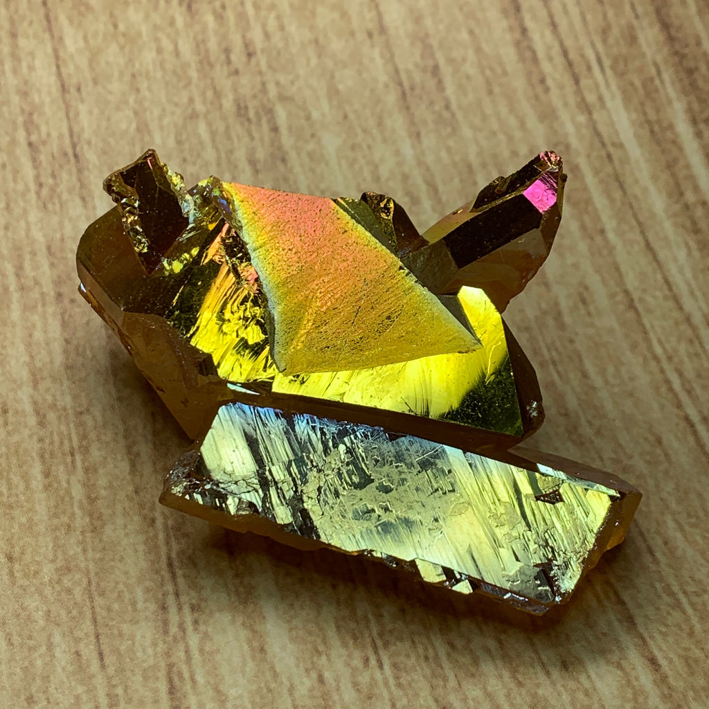 Sunset Aura Quartz Point | Titanium Aura Quartz Crystal Arkansas
