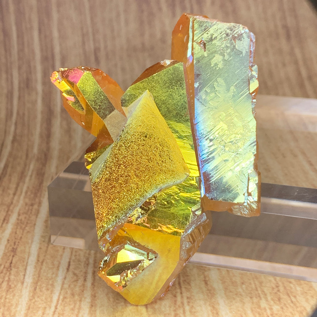 Sunset Aura Quartz Point | Titanium Aura Quartz Crystal Arkansas