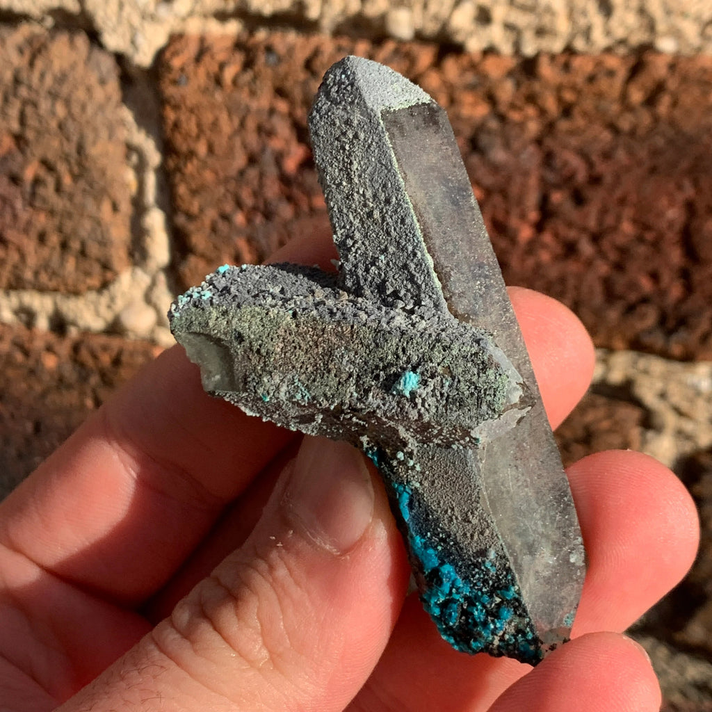 Chrysocolla on Quartz with Malachite | Tentadora Mine