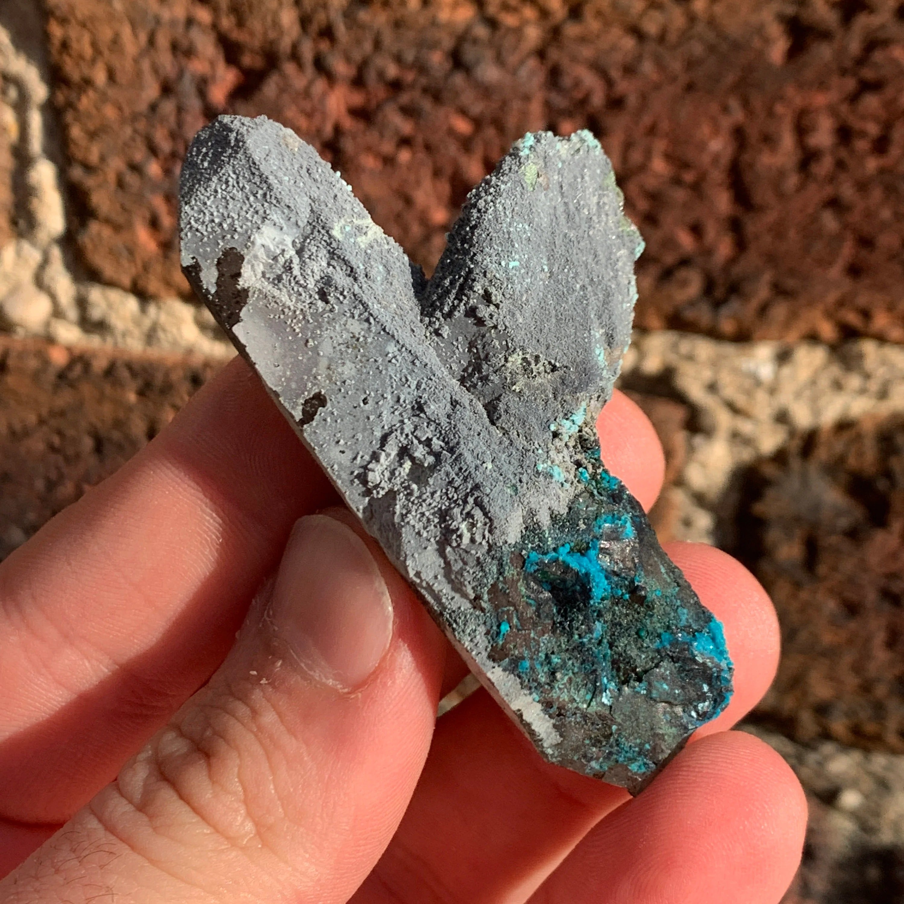 Chrysocolla on Quartz with Malachite | Tentadora Mine