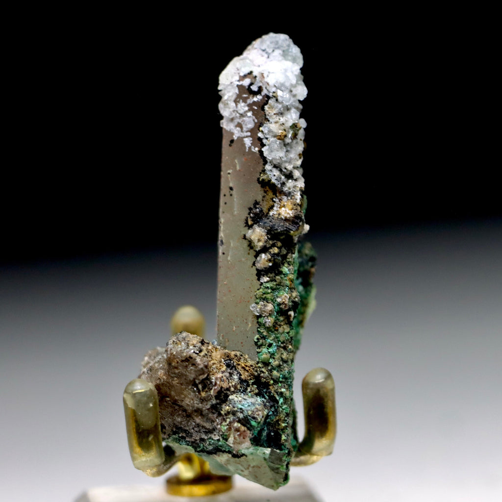 Chrysocolla on Quartz with Malachite & Calcite | Peru