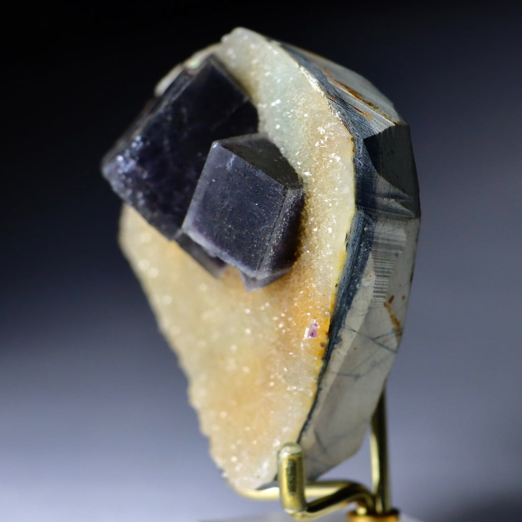 Fluorite with Druzy Quartz | Natural Fluorite Mineral Specimen