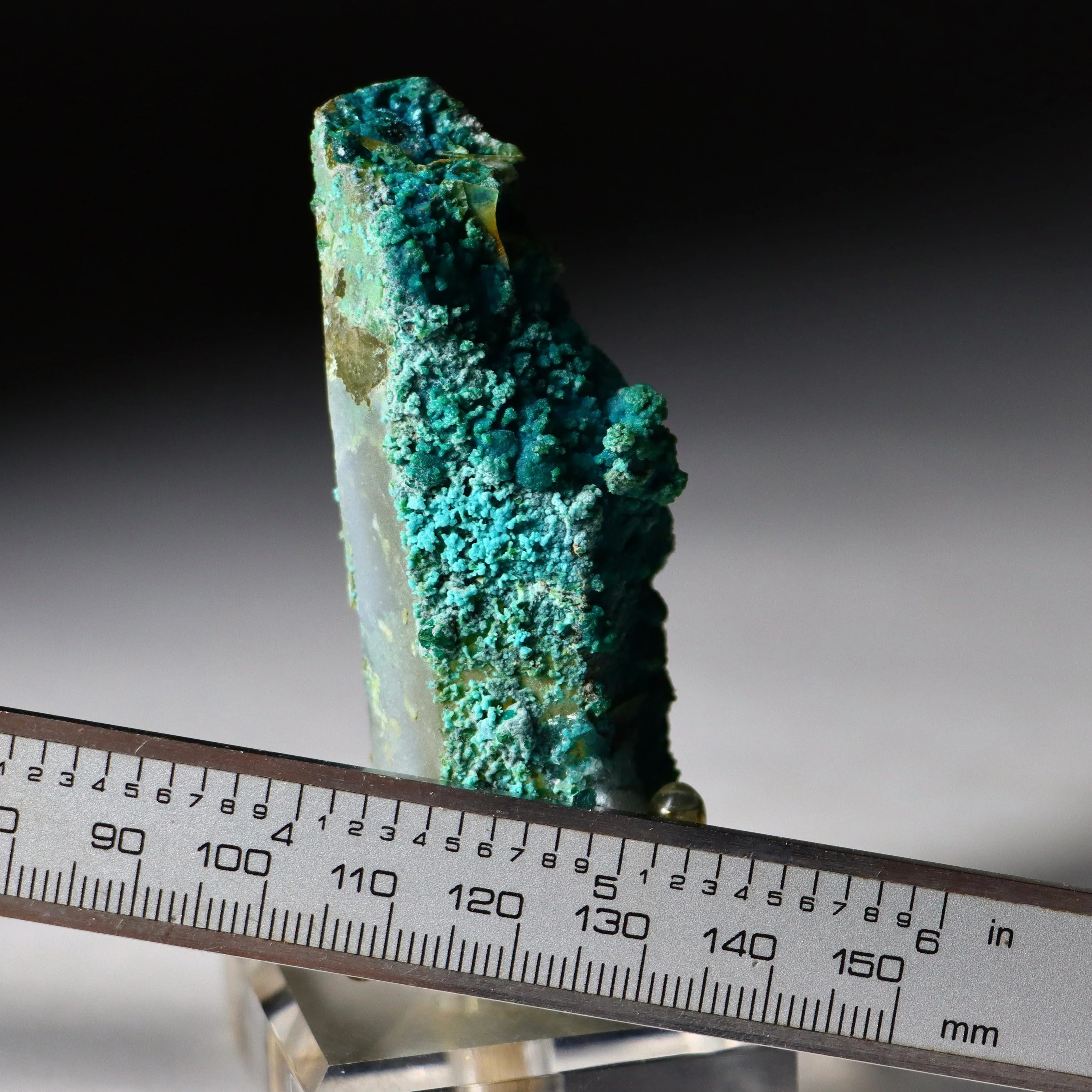 Chrysocolla on Quartz with Malachite | Natural Mineral Specimen