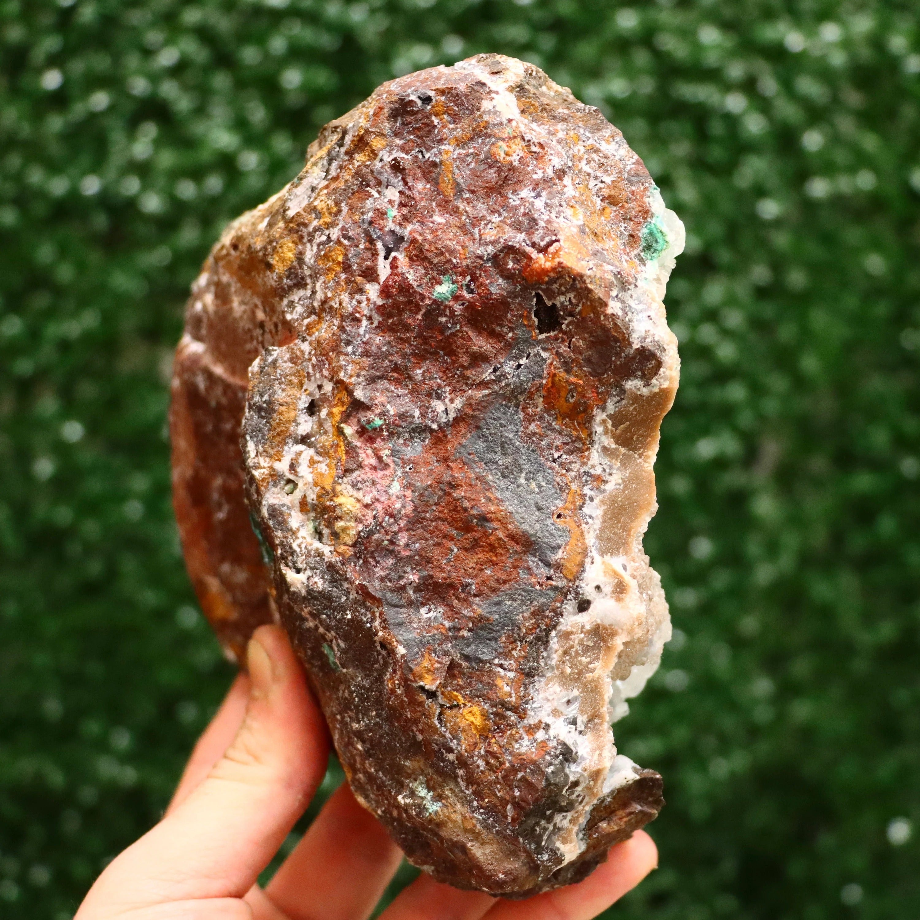 Druzy Quartz & Calcite on Chrysocolla and Malachite | Fine Mineral Specimen from Lily Mine, Peru