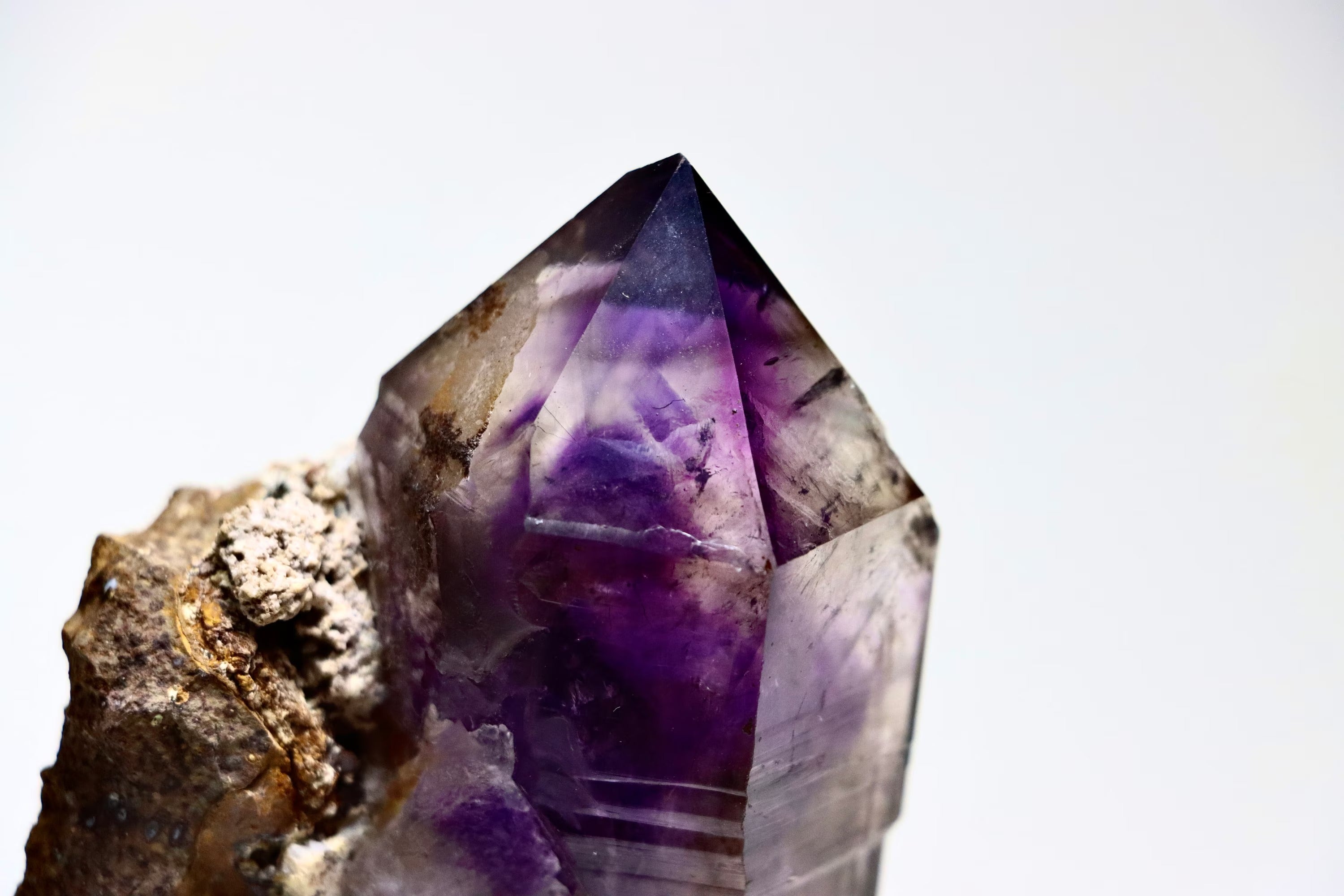Phantom Brandberg Amethyst Scepter on Matrix | Natural Amethyst Quartz Crystal from Erongo, Namibia