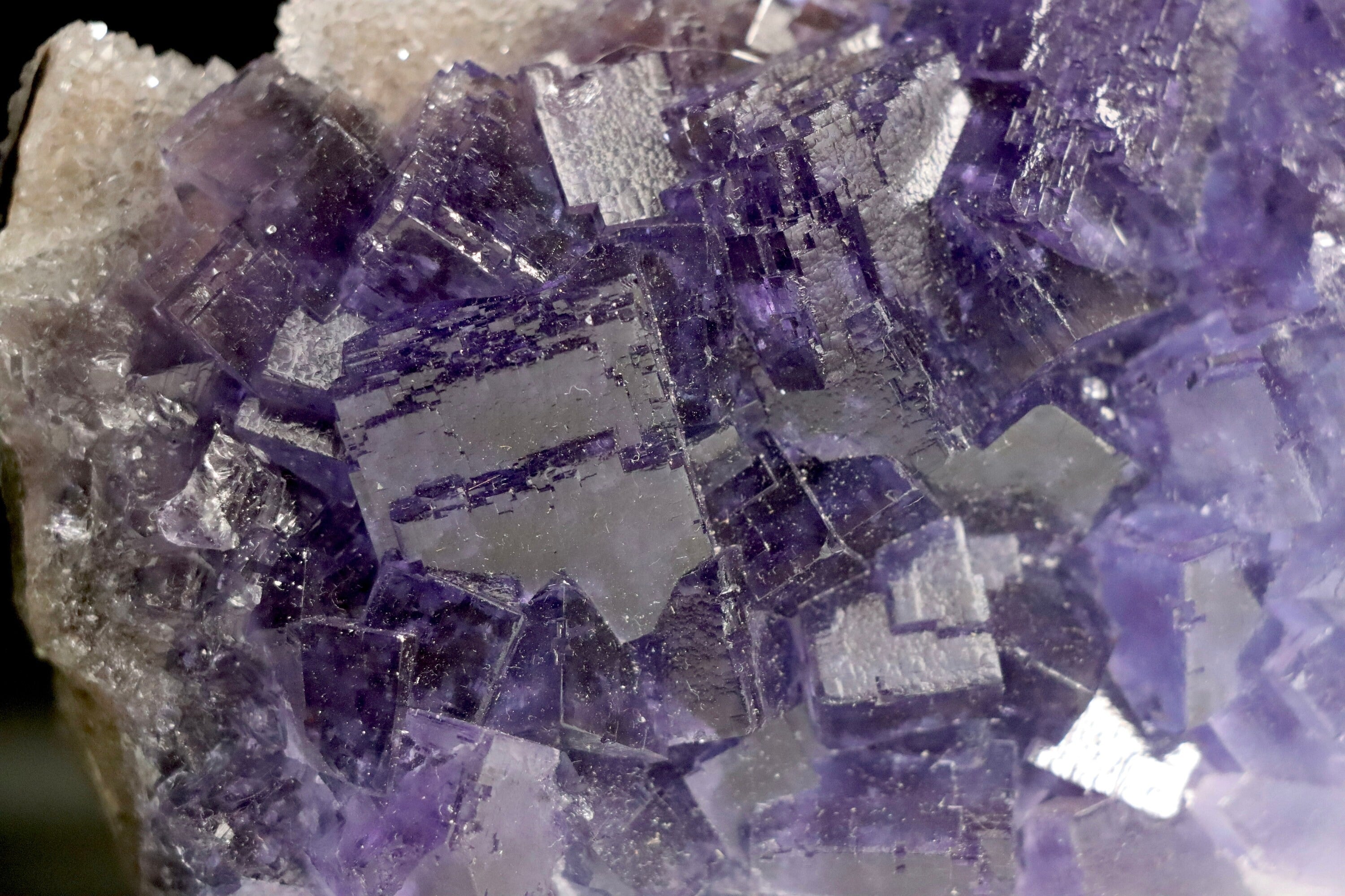Fluorite with Druzy Quartz | Natural Fluorite Crystal from La Viesca Mine, Spain