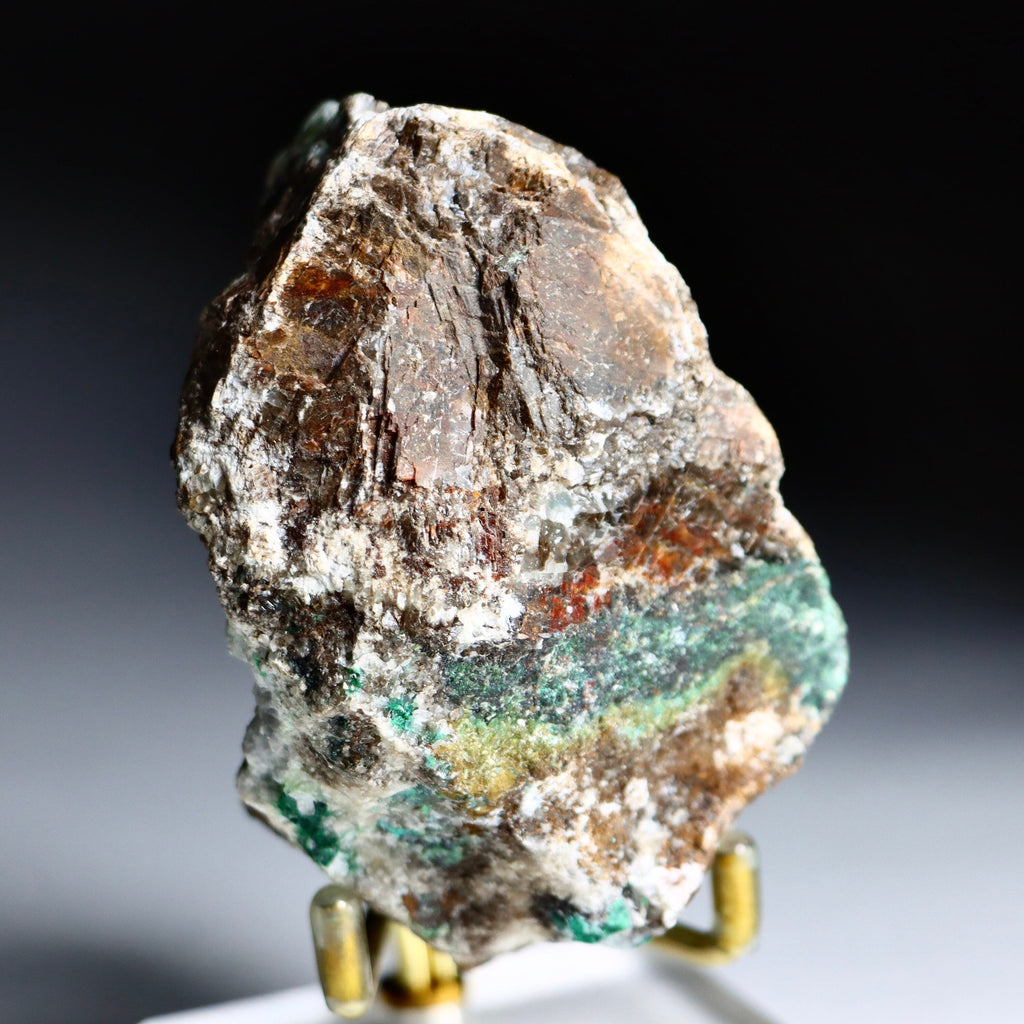 Malachite on Druzy Quartz on Chrysocolla | Fine Mineral Specimen