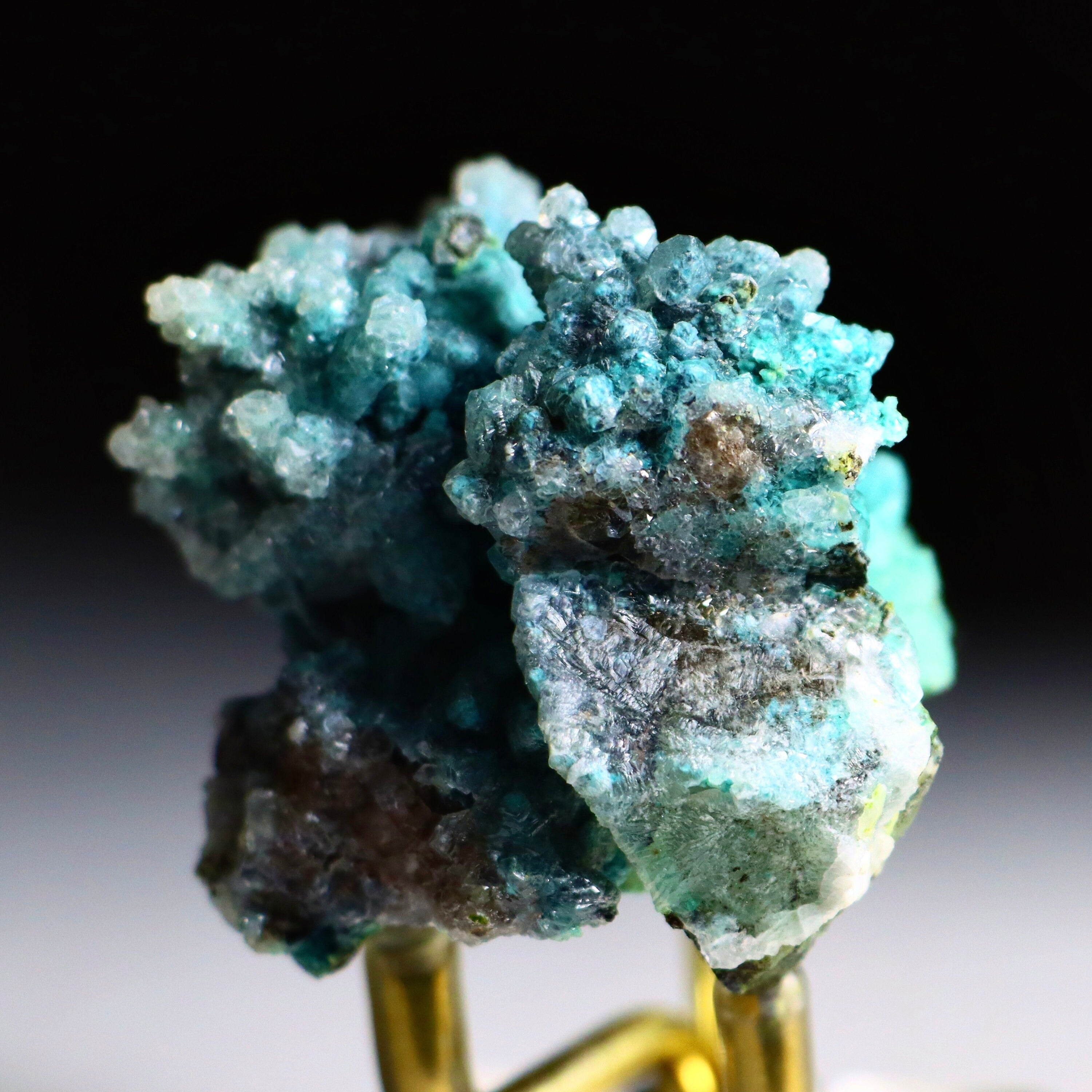 Chrysocolla on Quartz with Malachite