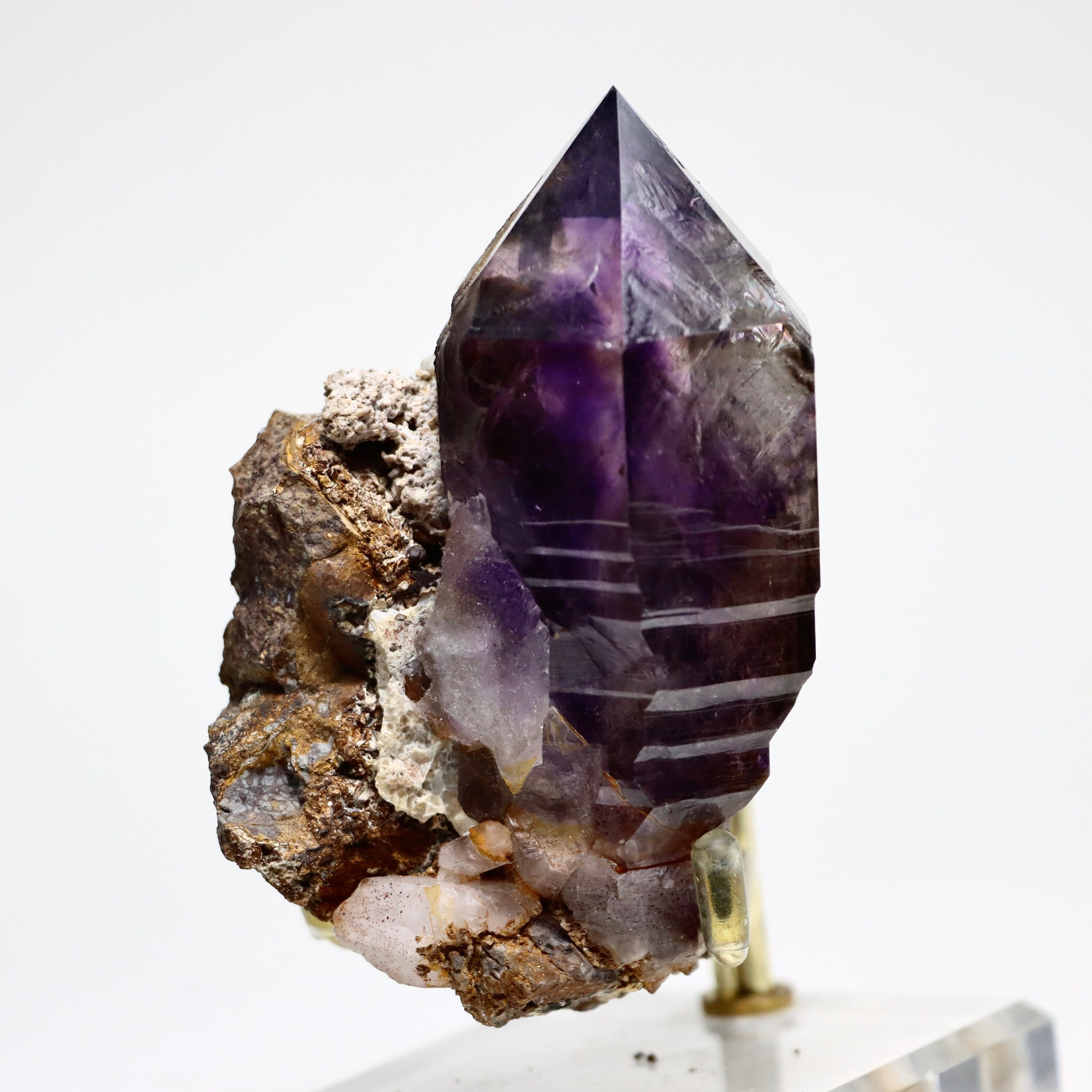 Phantom Brandberg Amethyst Scepter on Matrix | Natural Amethyst Quartz Crystal from Erongo, Namibia