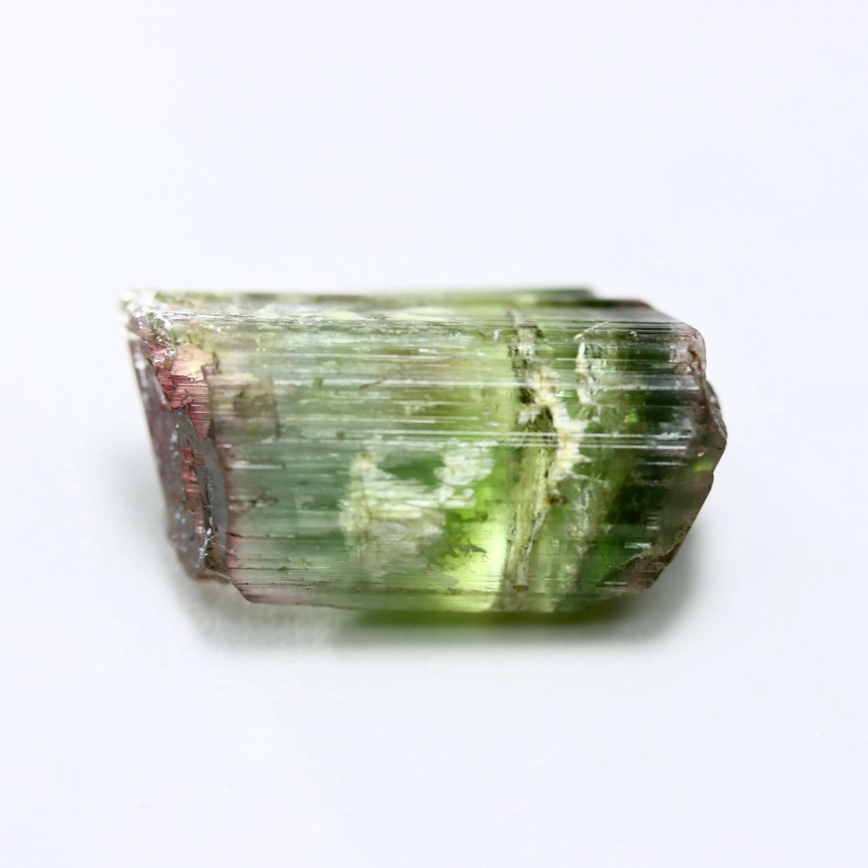 Catseye Watermelon Tourmaline Crystal | Green & Pink Tourmaline from Brazil