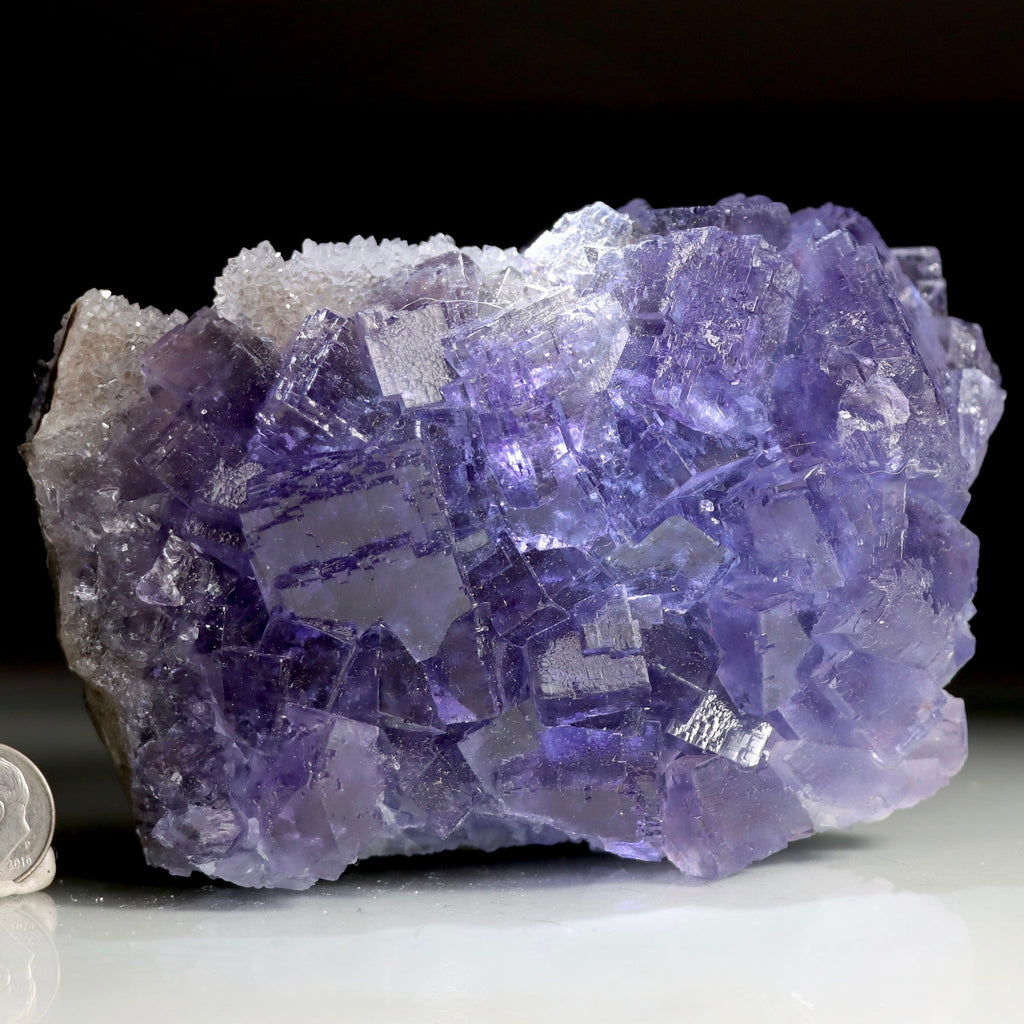 Fluorite with Druzy Quartz | Natural Fluorite Crystal from La Viesca Mine, Spain