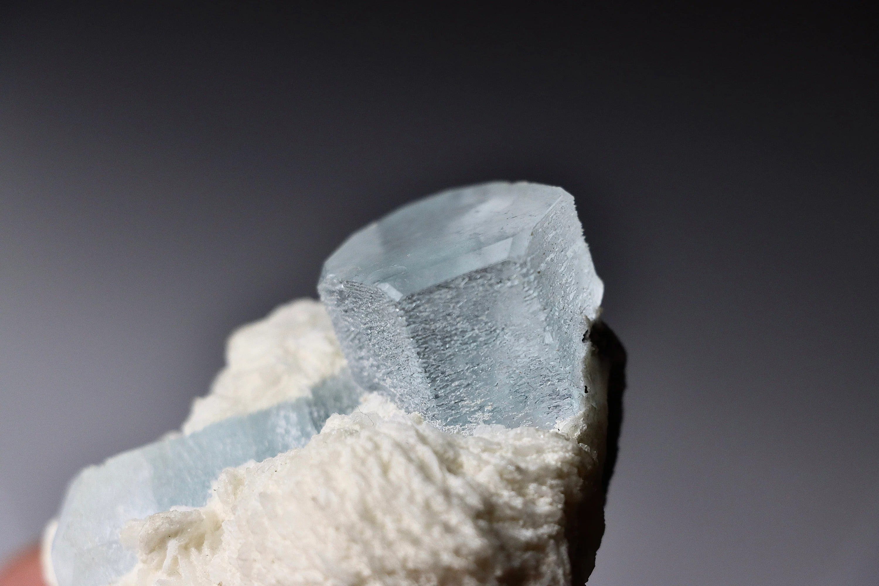 Aquamarine Crystal in Albite Rosettes | Natural Aquamarine Mineral Specimen from Shigar Valley, Pakistan