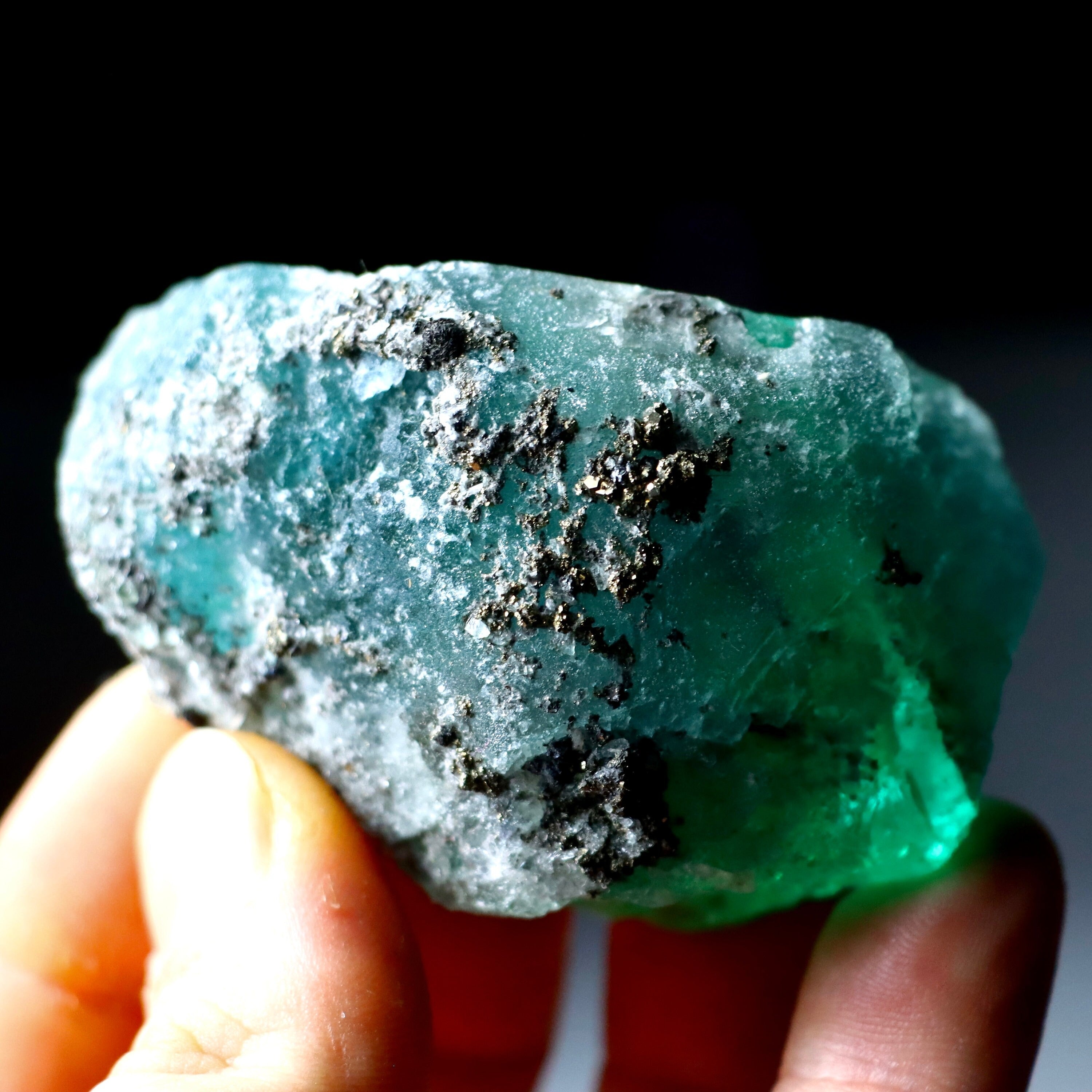 Rare Green Octahedral Fluorite | Natural Fluorite Crystal from Cerro de Pasco, Peru