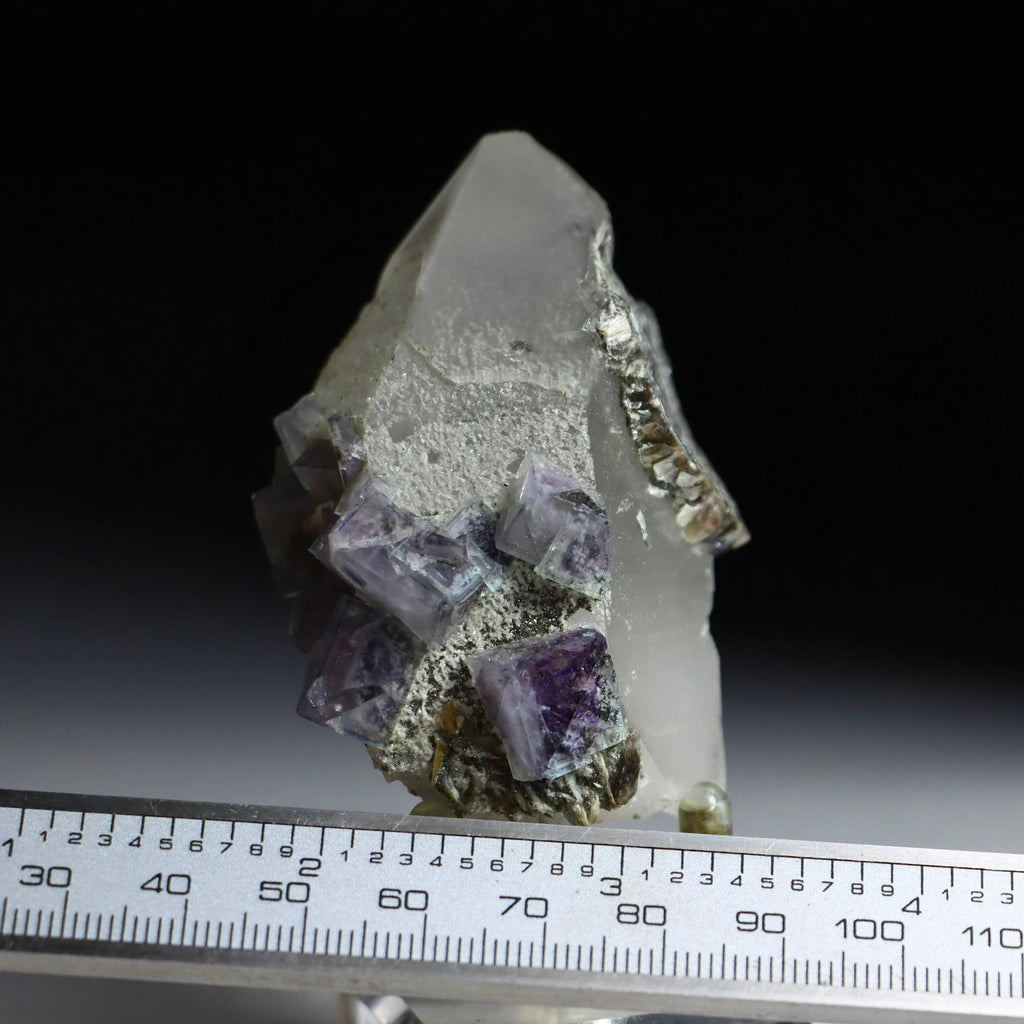 Fluorite on Quartz | Natural Fluorite Crystal on Matrix