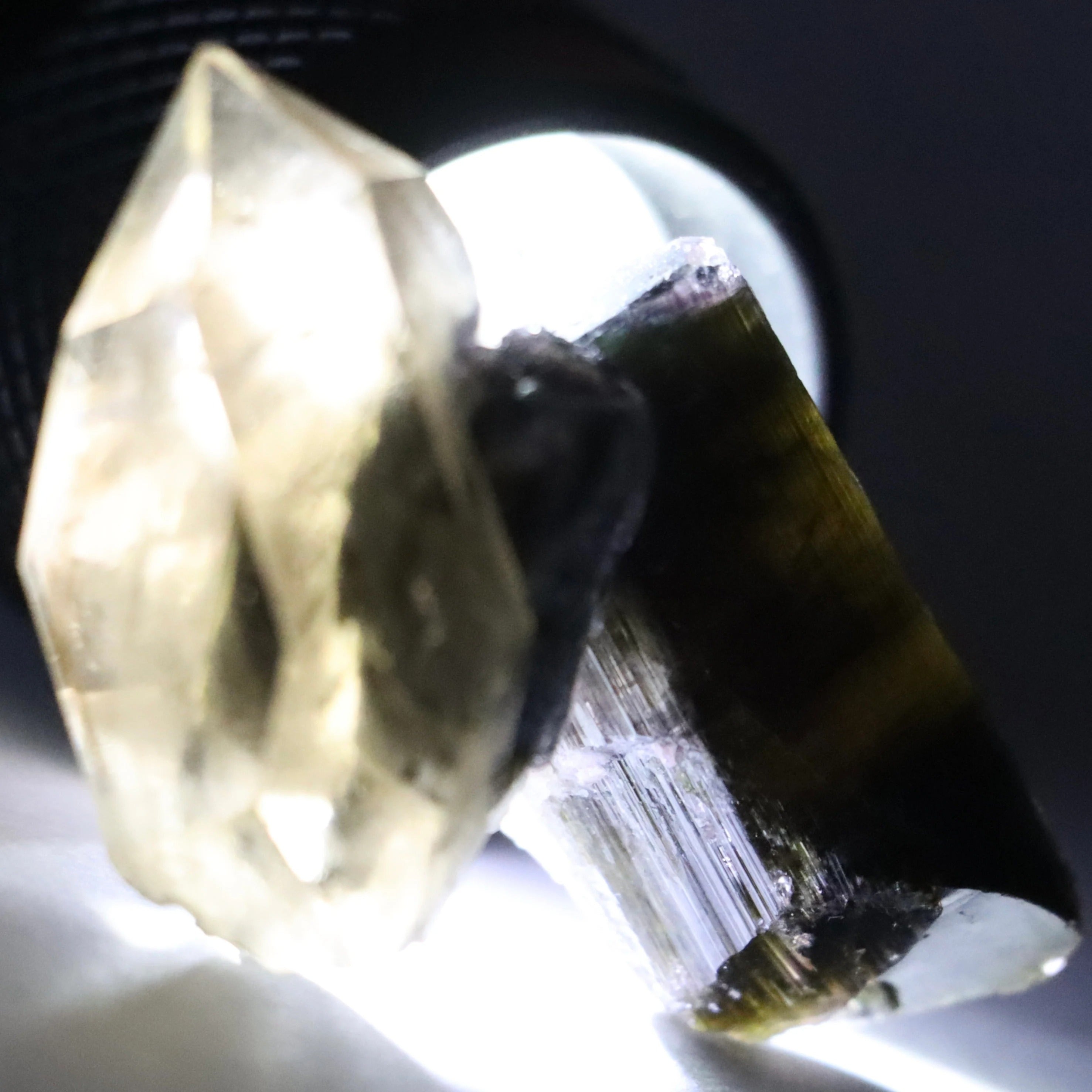 Liddicoatite Tourmaline with Smoky Quartz | Madagascar