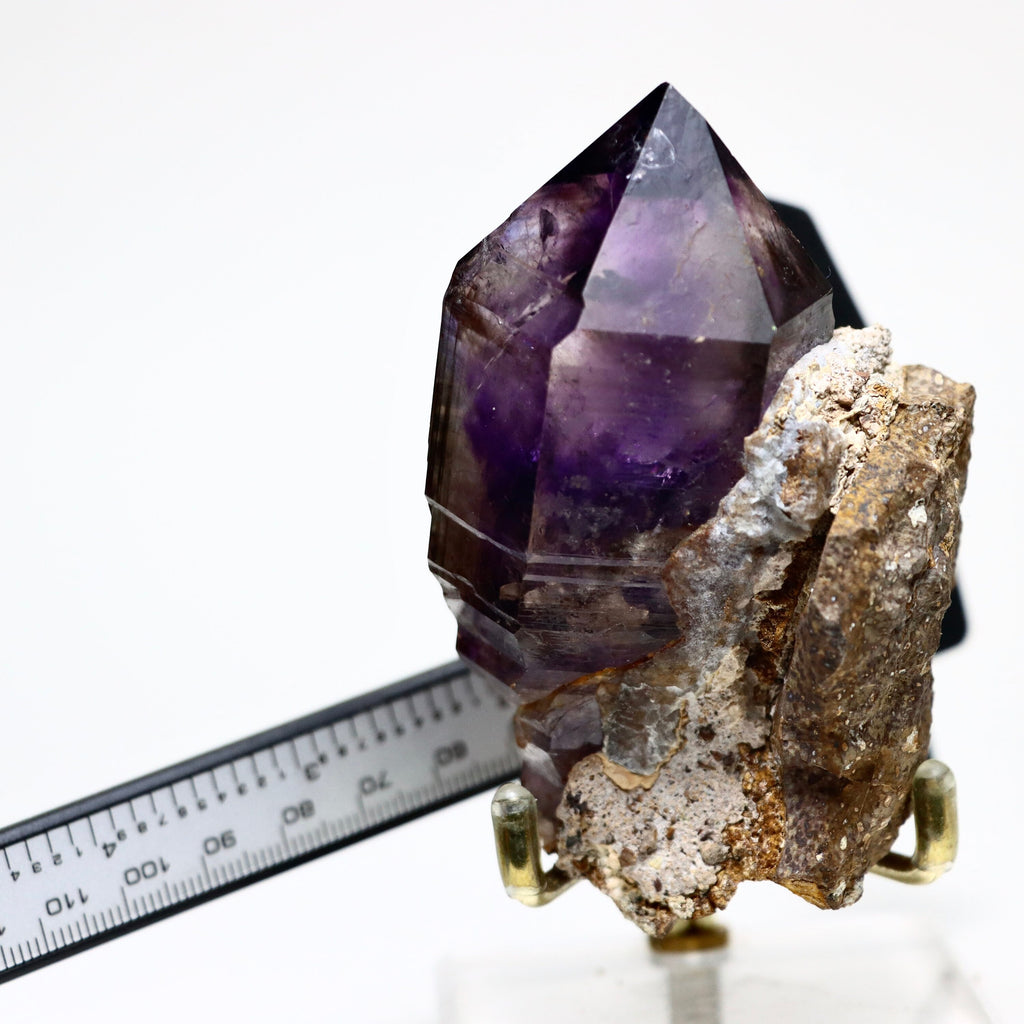 Phantom Brandberg Amethyst Scepter on Matrix | Natural Amethyst Quartz Crystal from Erongo, Namibia