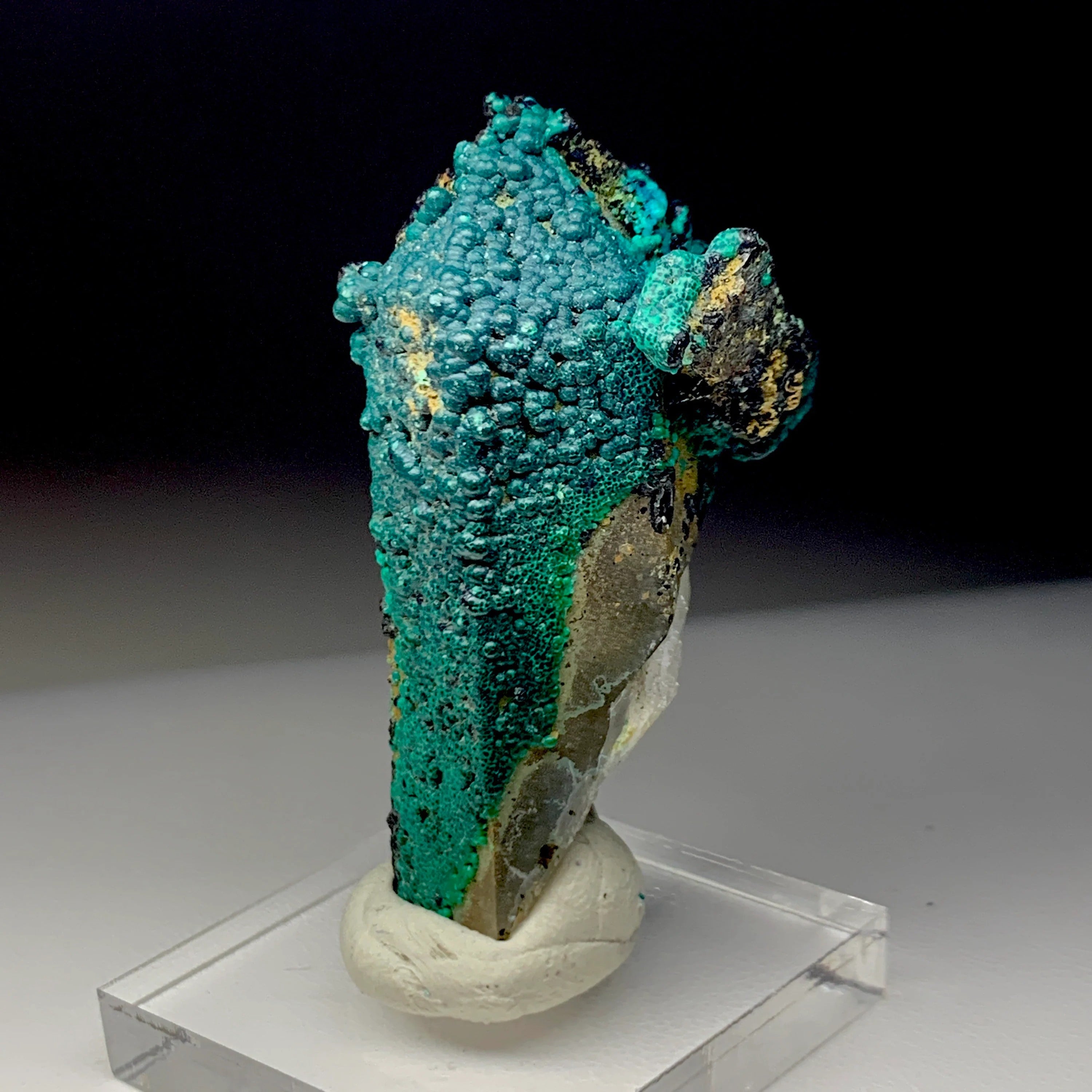 Chrysocolla on Quartz w/ Malachite