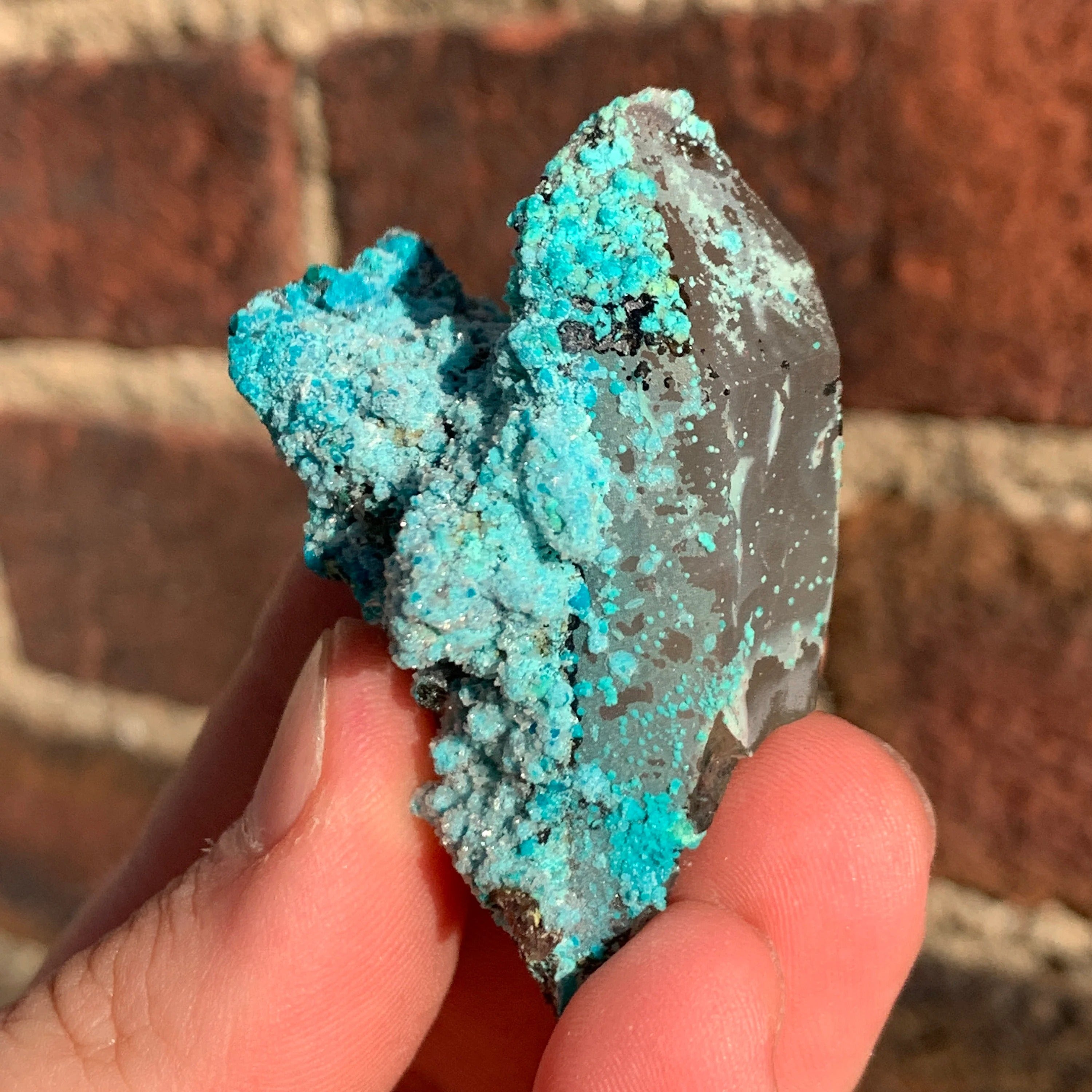 Chrysocolla on Quartz w/ Calcite