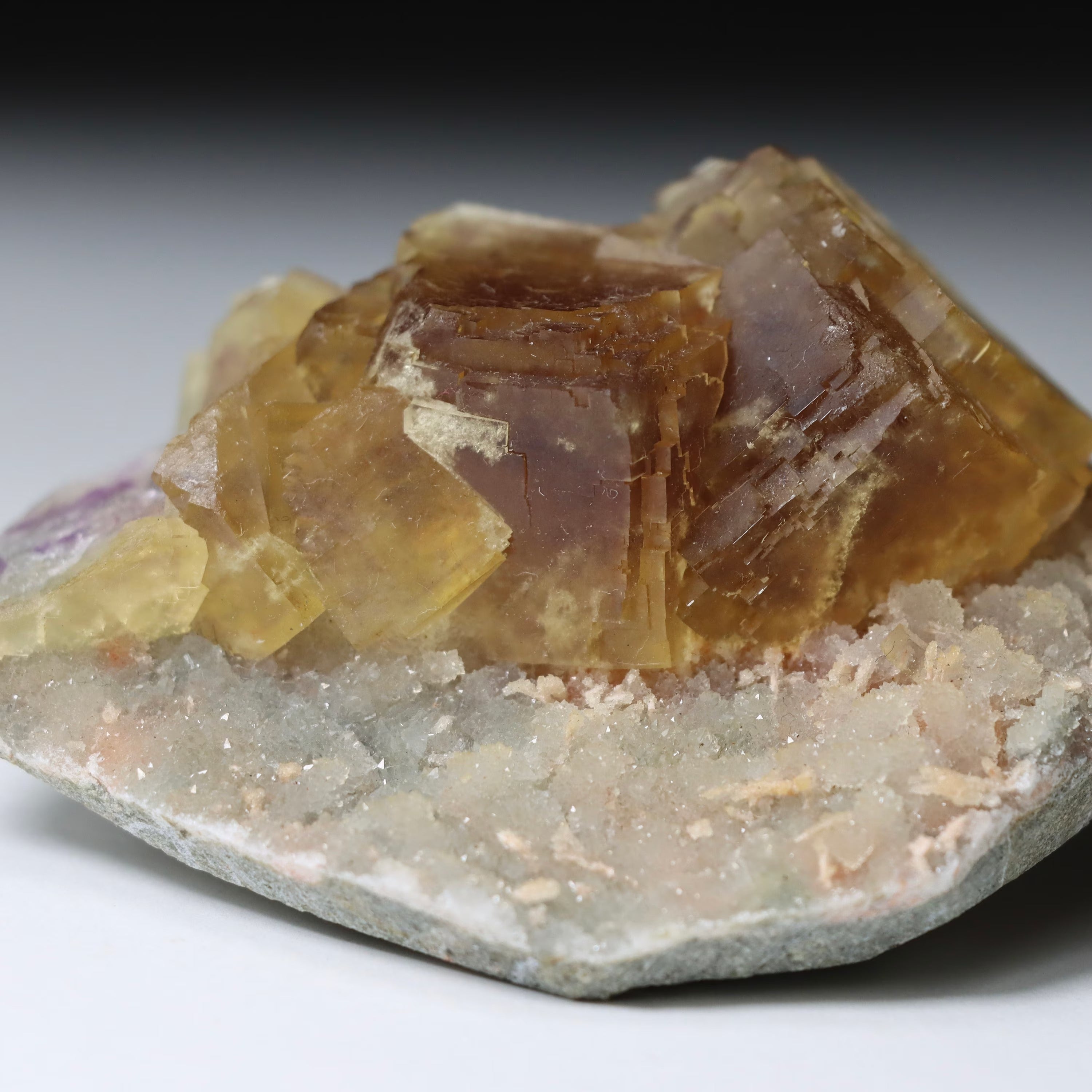 Yellow Fluorite on Matrix | Natural Fluorite Crystal
