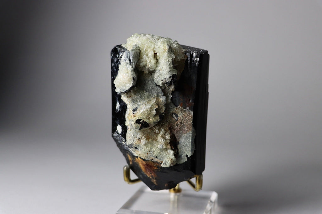Erongo Schorl Black Tourmaline with Hyalite Opal | UV Reactive Mineral Specimen