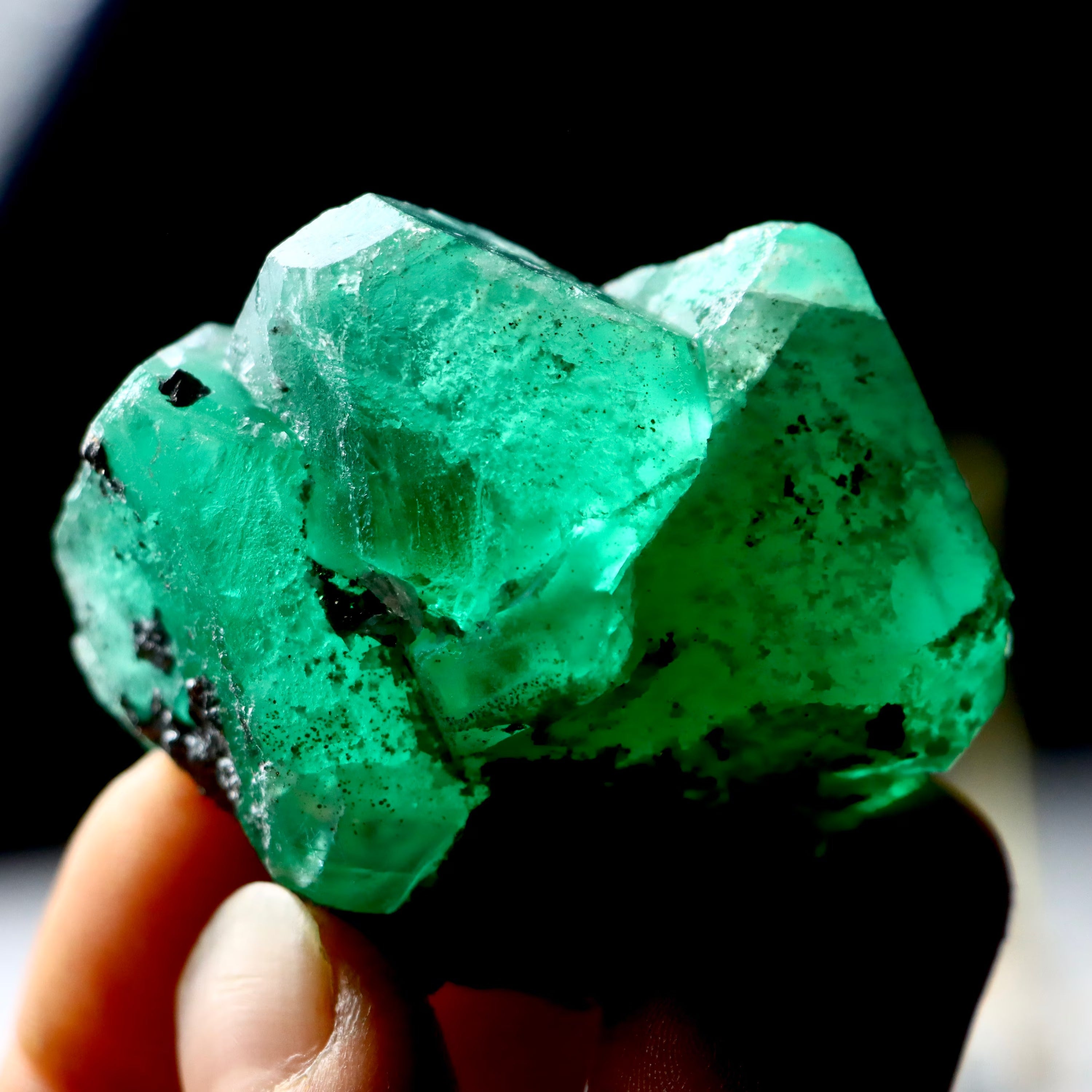 Rare Green Octahedral Fluorite Crystal | Natural Fluorite Specimen from Cerro de Pasco, Peru