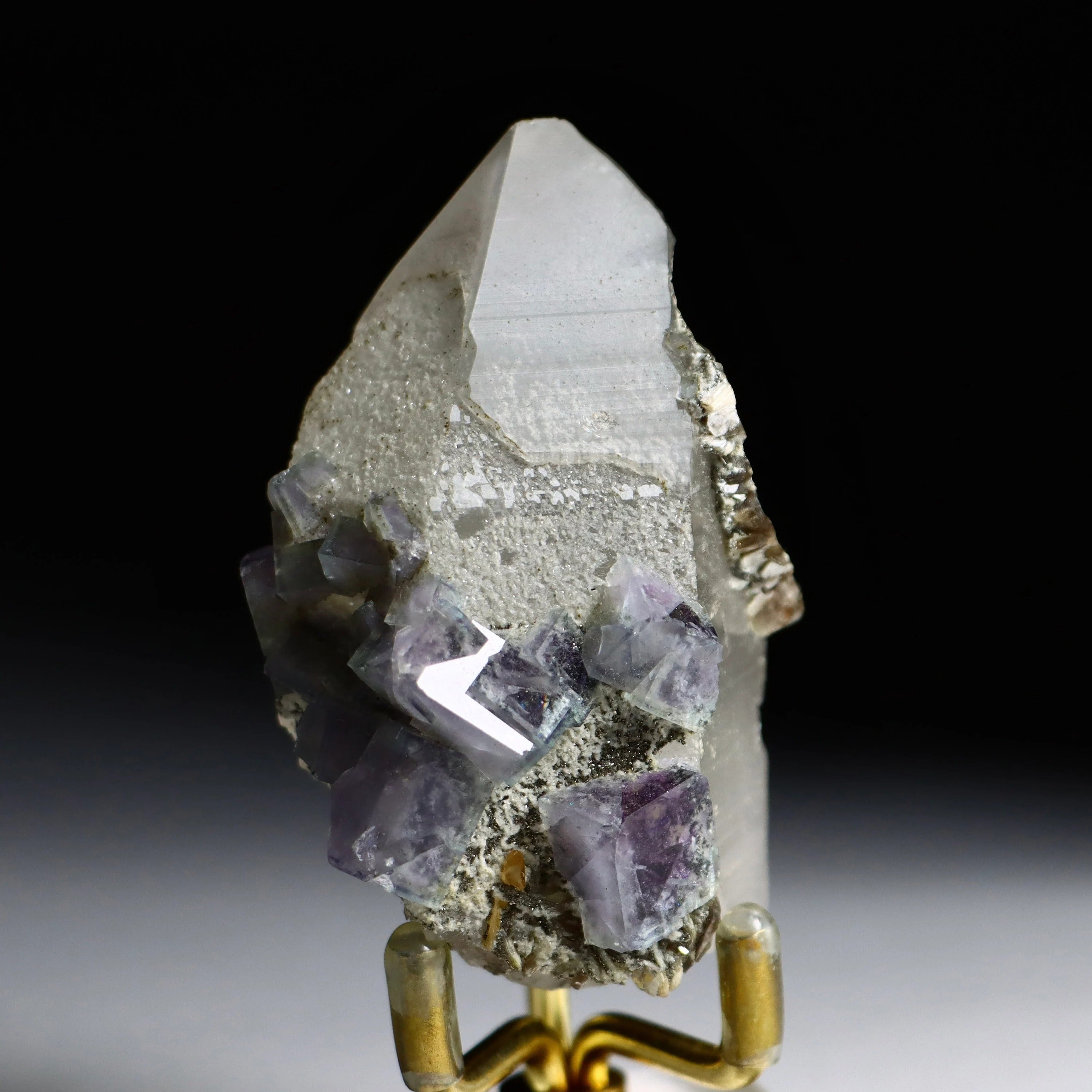 Fluorite on Quartz | Natural Fluorite Crystal on Matrix