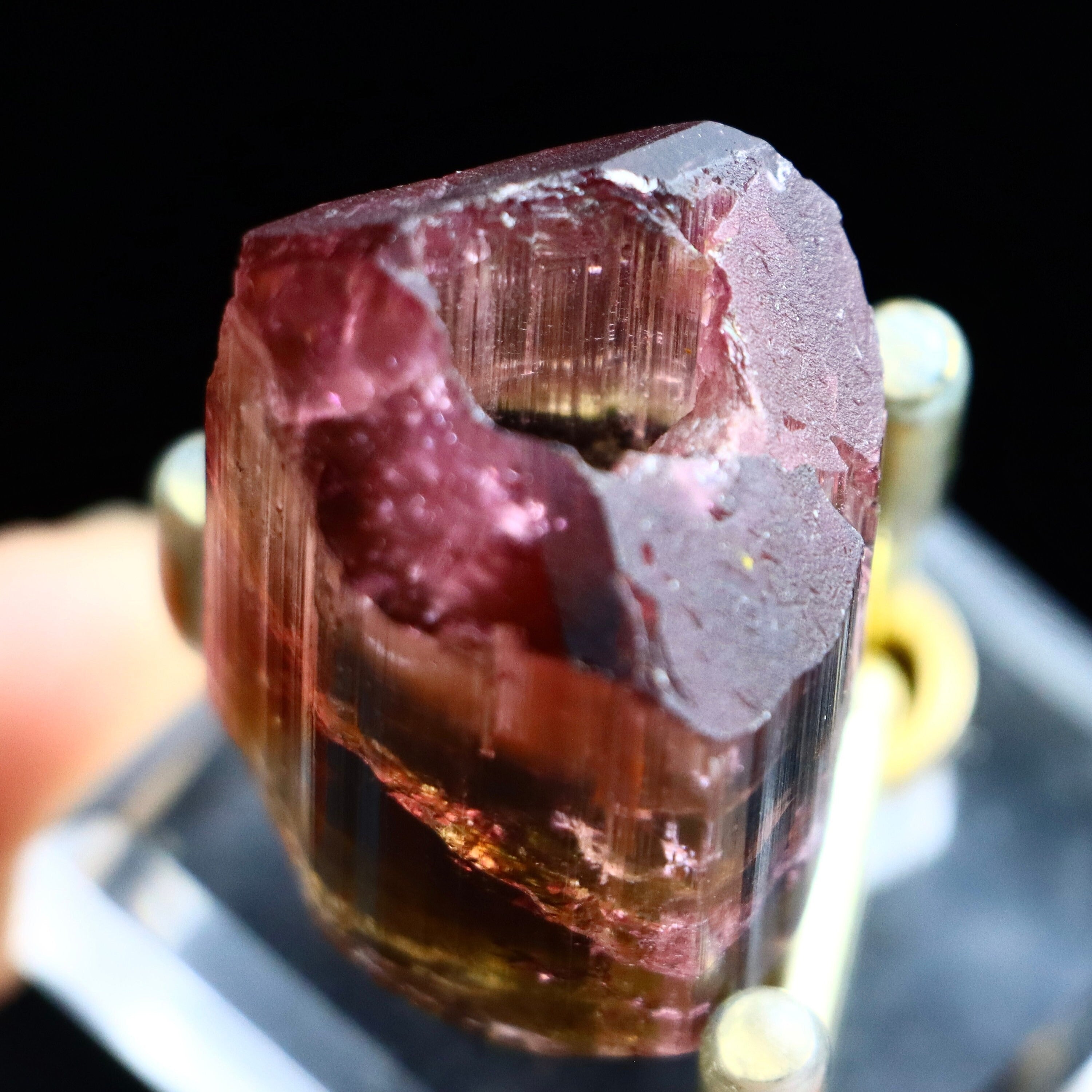 Very Rare Hollow-Termination Tourmaline Crystal | Natural Raw Tourmaline Mineral Specimen