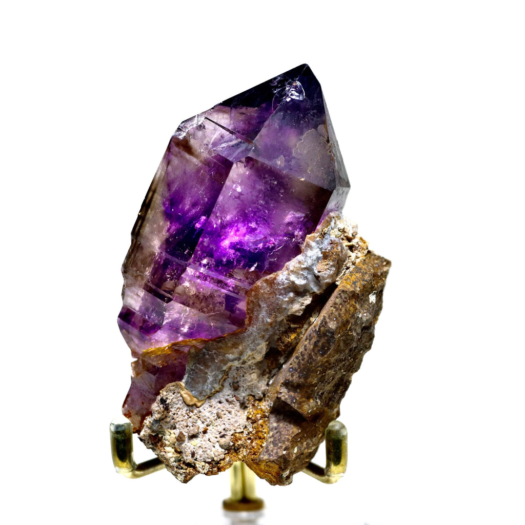 Phantom Brandberg Amethyst Scepter on Matrix | Natural Amethyst Quartz Crystal from Erongo, Namibia