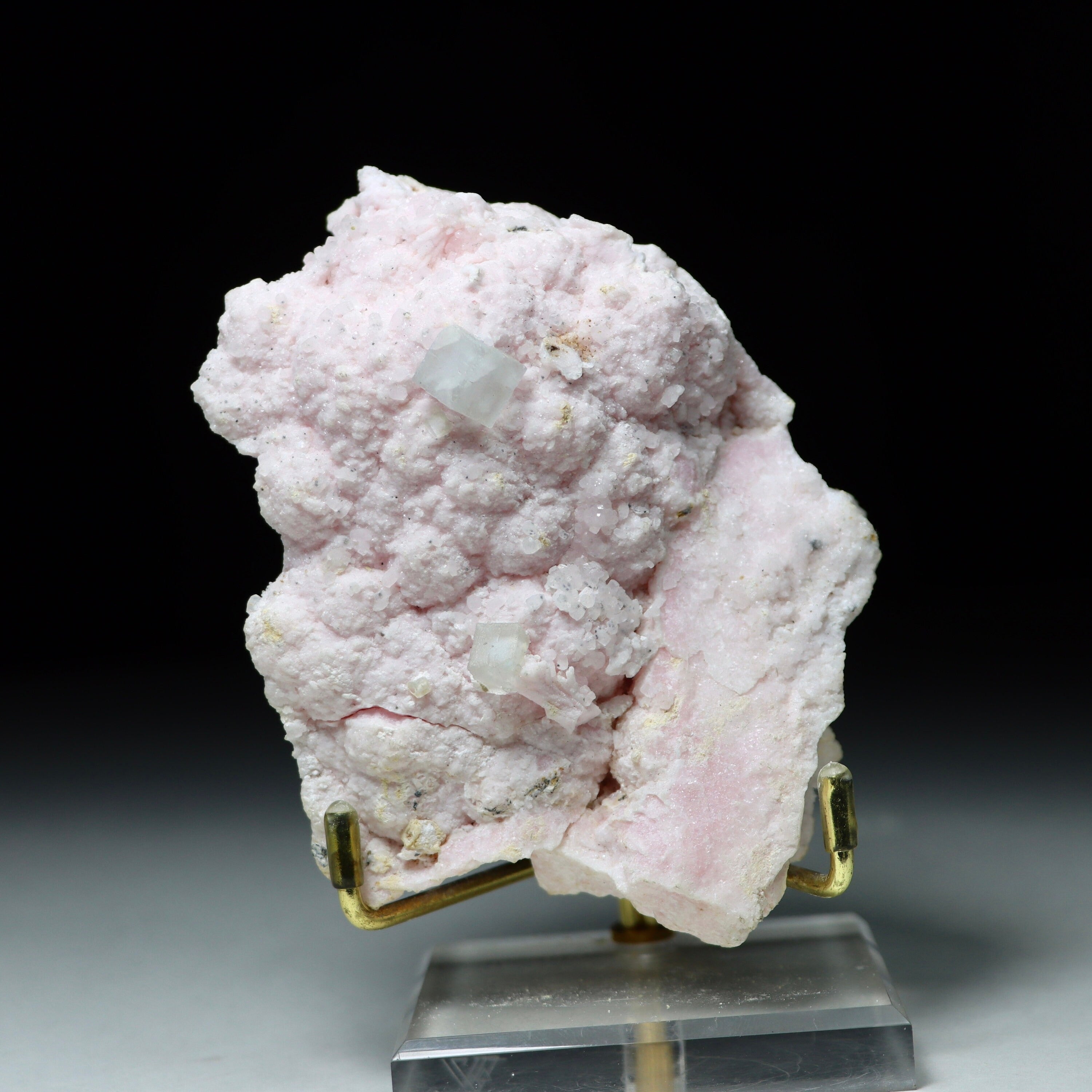 Rhodochrosite with Fluorite, Calcite & Kutnohorite (UV Reactive) | Mineral Specimen from Pachapaqui, Peru