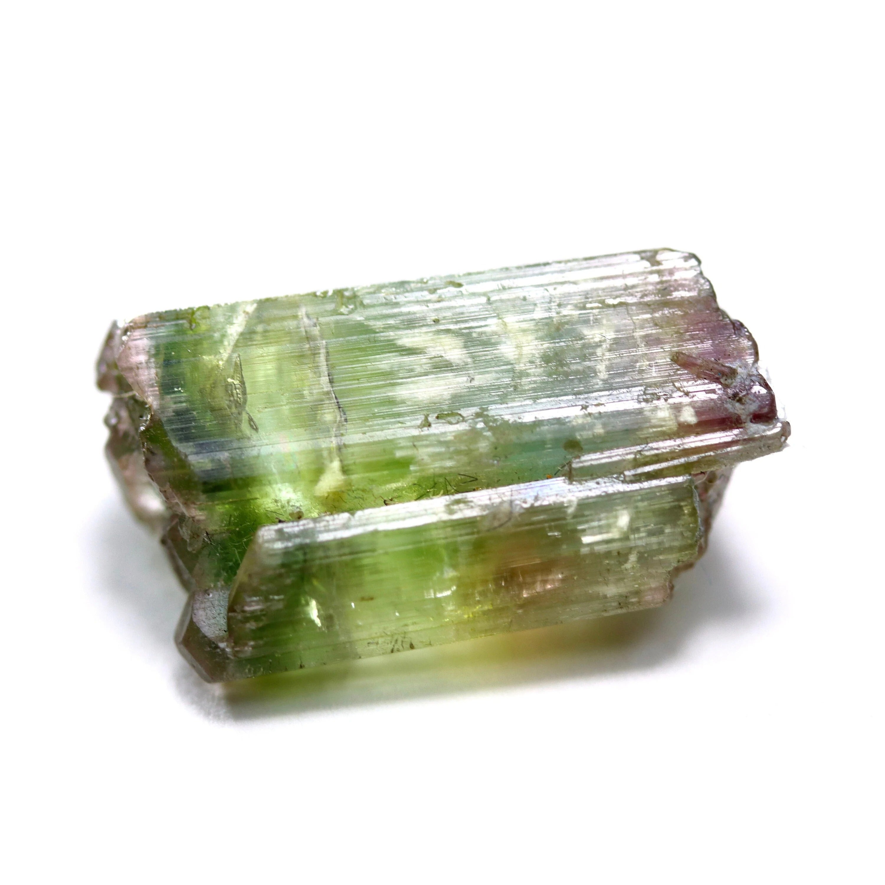 Catseye Watermelon Tourmaline Crystal | Green & Pink Tourmaline from Brazil