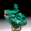 Chrysocolla after Calcite on Quartz with Malachite | Mineral Specimen