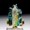 Chrysocolla after Calcite on Quartz | Pseudomorph Specimen