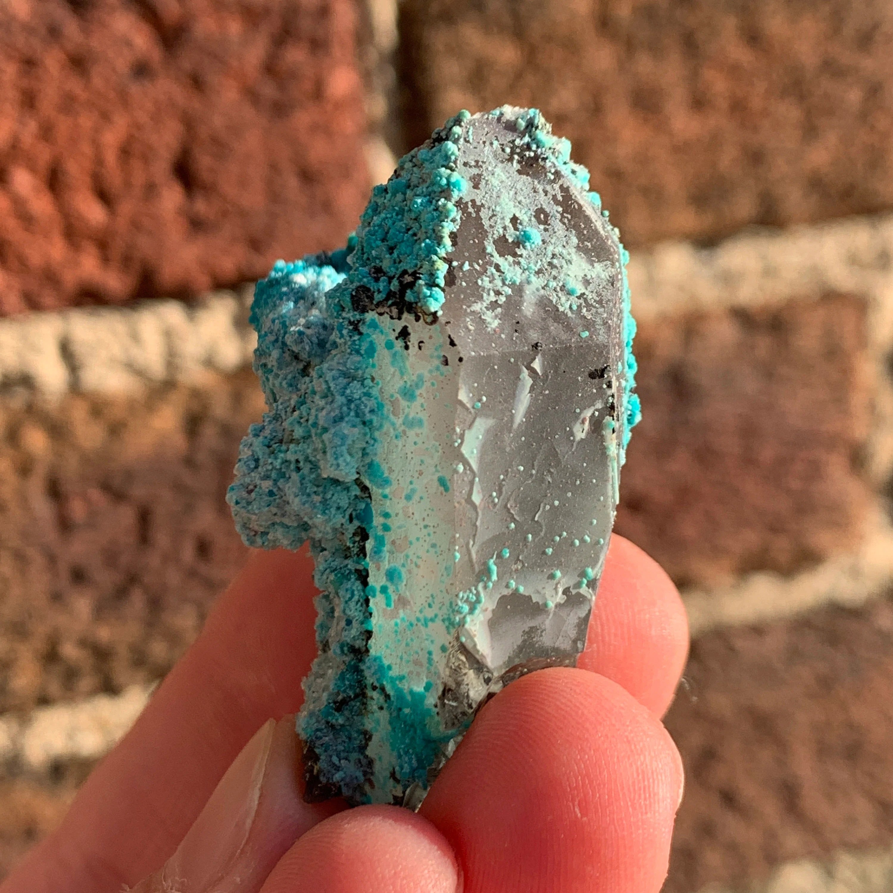 Chrysocolla on Quartz w/ Calcite