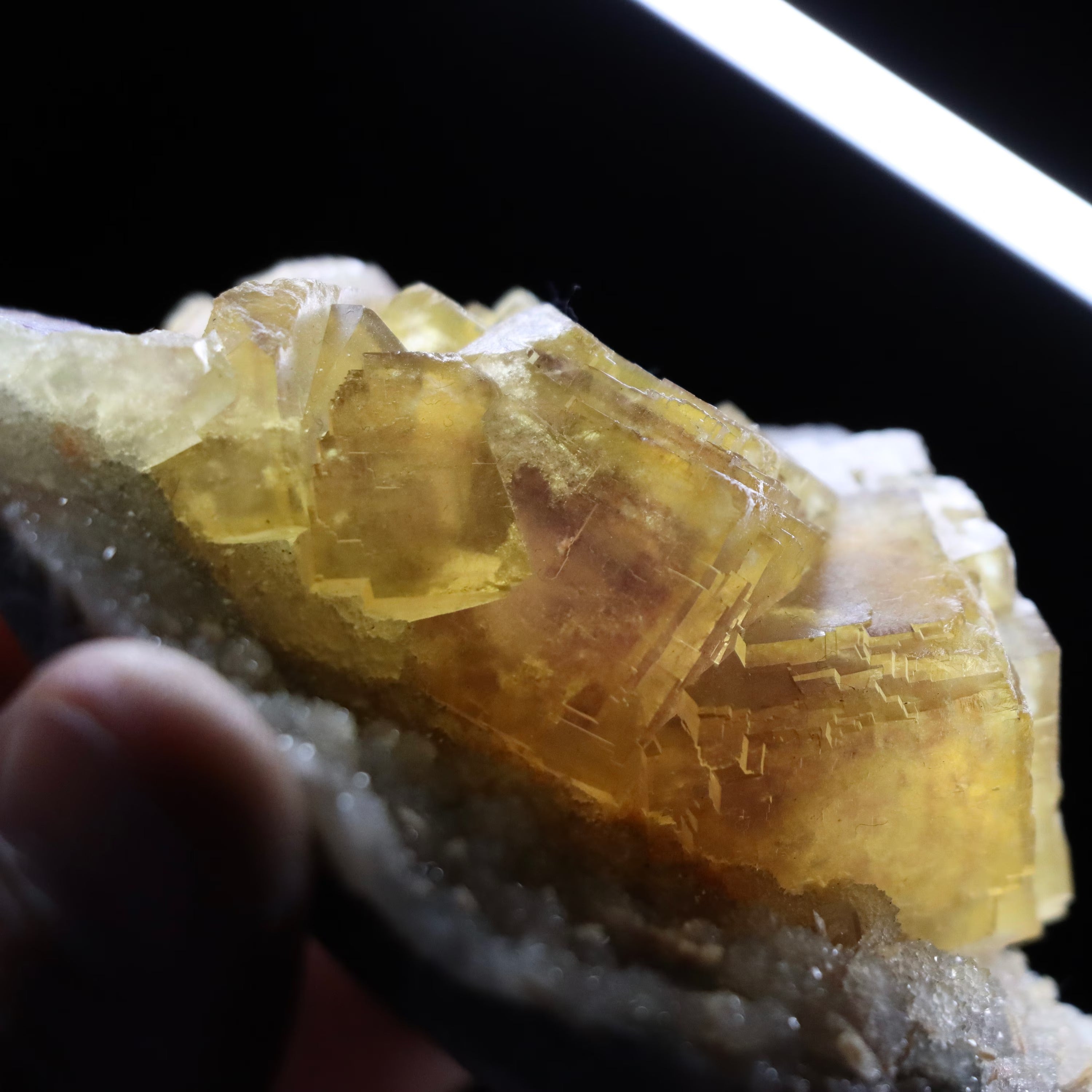 Yellow Fluorite on Matrix | Natural Fluorite Crystal