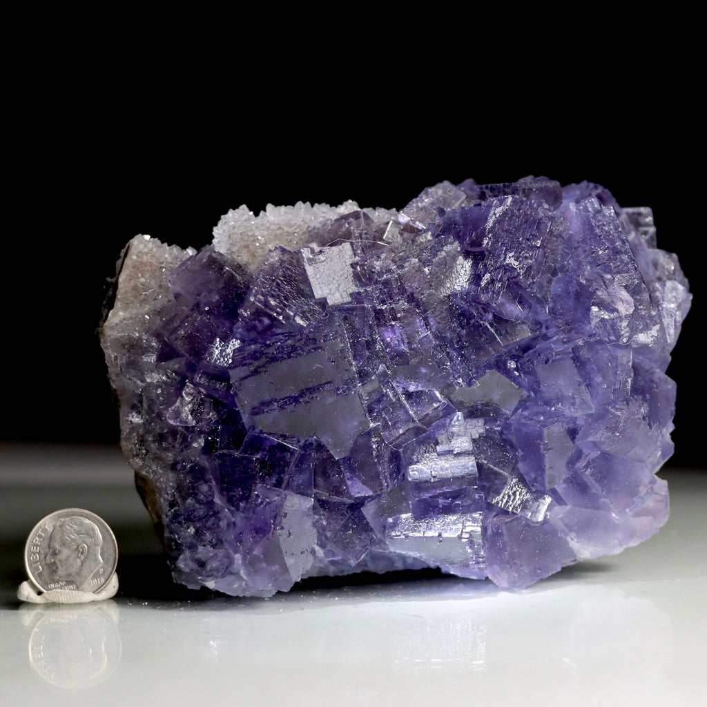 Fluorite with Druzy Quartz | Natural Fluorite Crystal from La Viesca Mine, Spain