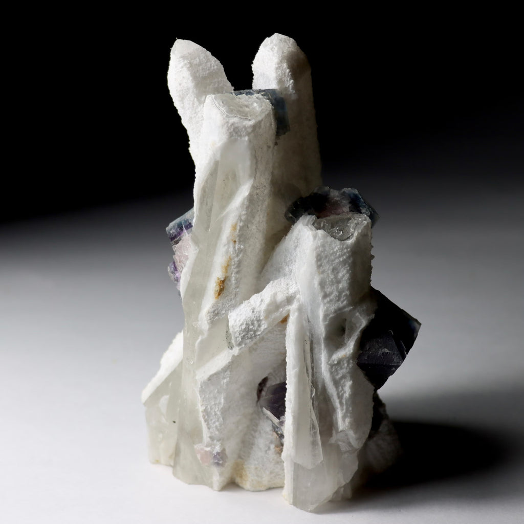 Octahedral Fluorite on Quartz | Natural Fluorite Crystal Specimen from Huanggangliang Mine, Inner Mongolia