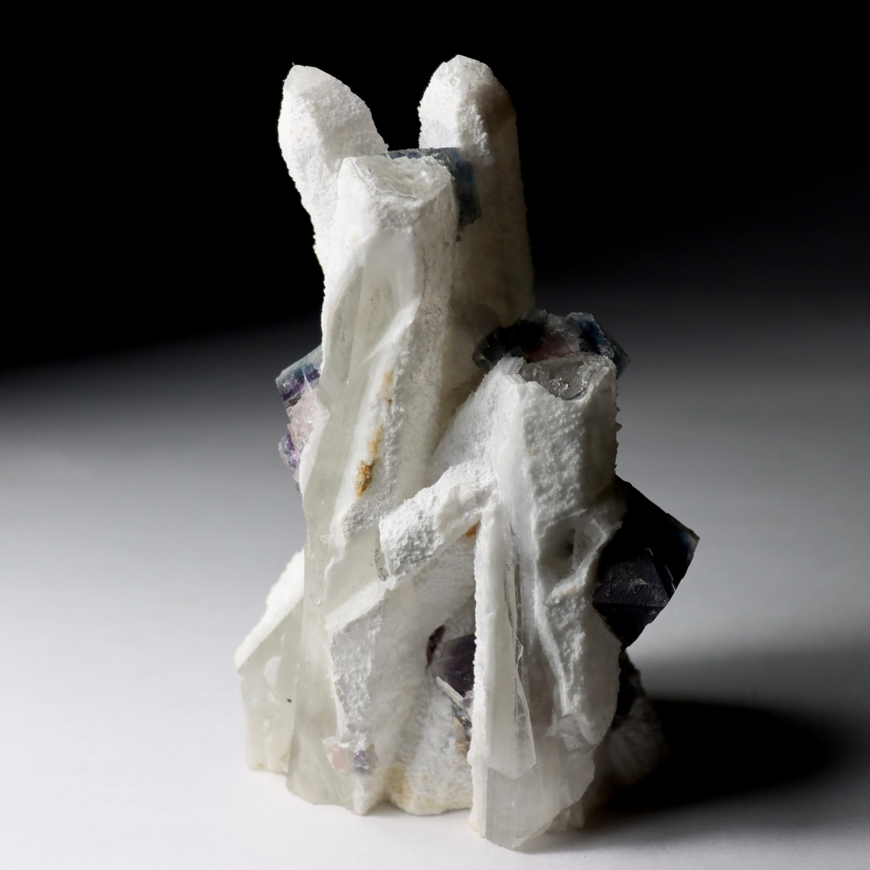 Octahedral Fluorite on Quartz | Natural Fluorite Crystal Specimen from Huanggangliang Mine, Inner Mongolia