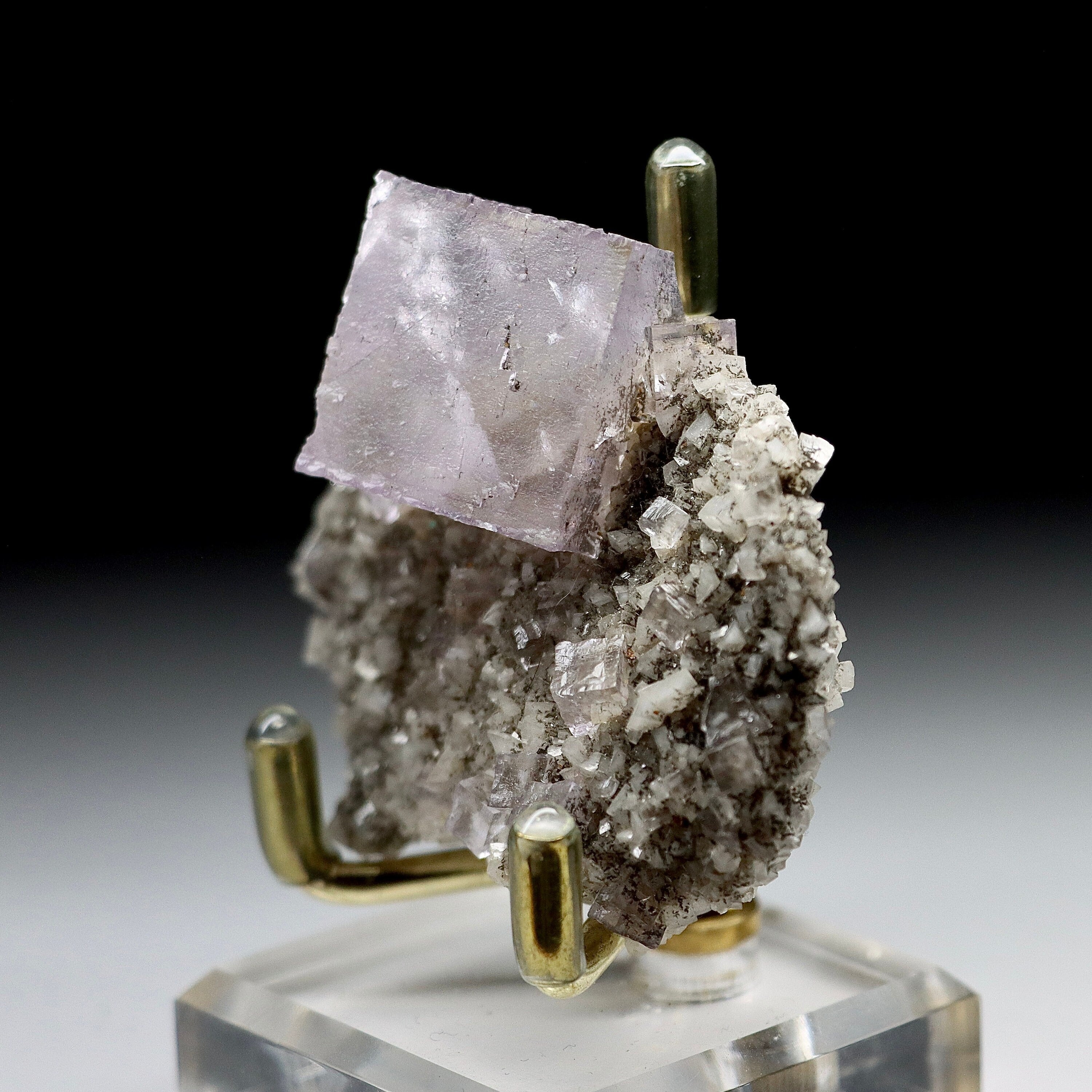 Elmwood Fluorite with Barite on Matrix