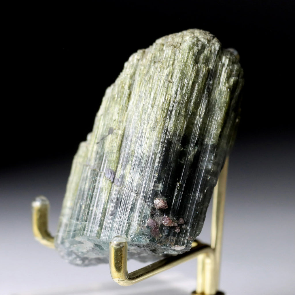 Green Cat’s Eye Tourmaline with Lepidolite | Natural Tourmaline Specimen