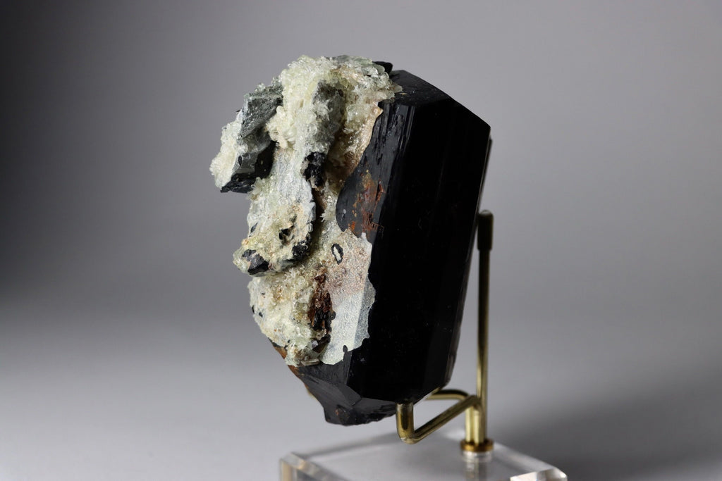 Erongo Schorl Black Tourmaline with Hyalite Opal | UV Reactive Mineral Specimen