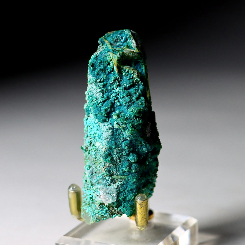 Chrysocolla on Quartz with Malachite | Natural Mineral Specimen