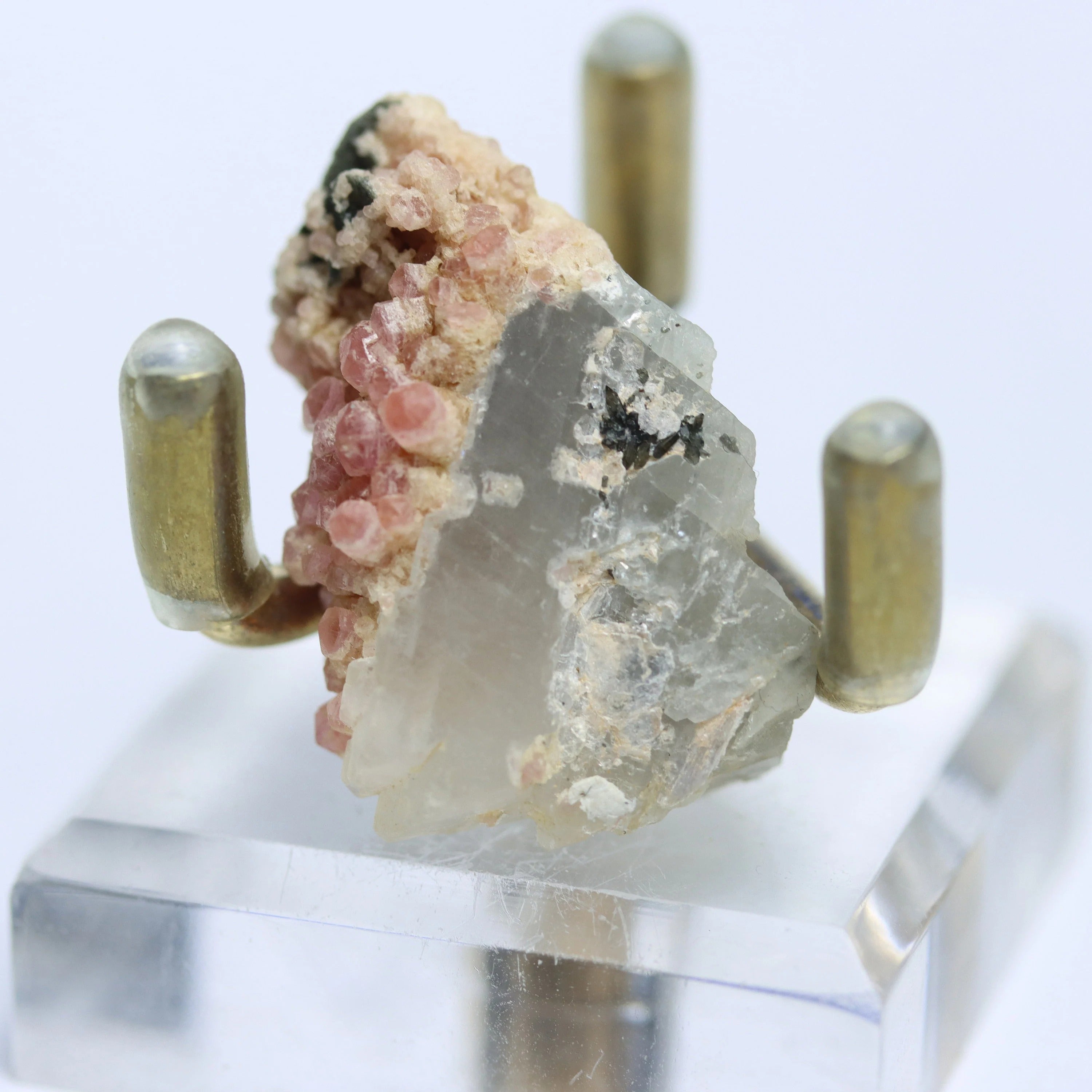 Pezzottaite on Calcite | Rare Pink Beryl Mineral Specimen from Sakavalana Mine, Madagascar